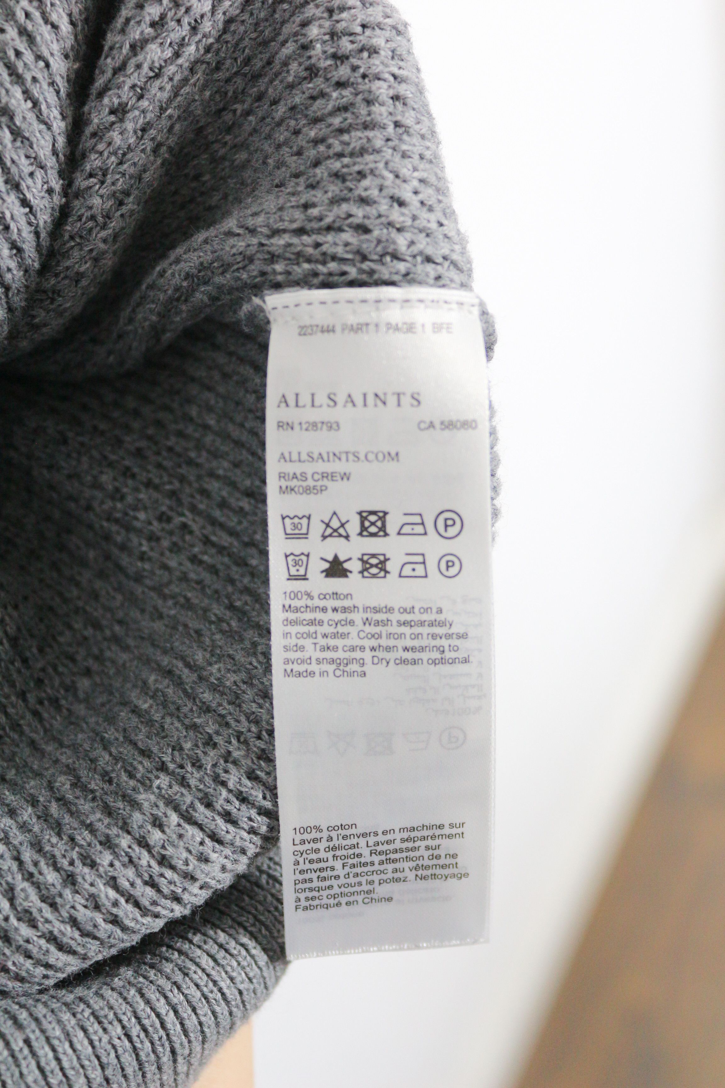 Allsaints × Japanese Brand Allsaints RIAS Logo Waffle Sweater Jumper Avant Garde Y2K Size US XL / EU 56 / 4 - 5 Thumbnail
