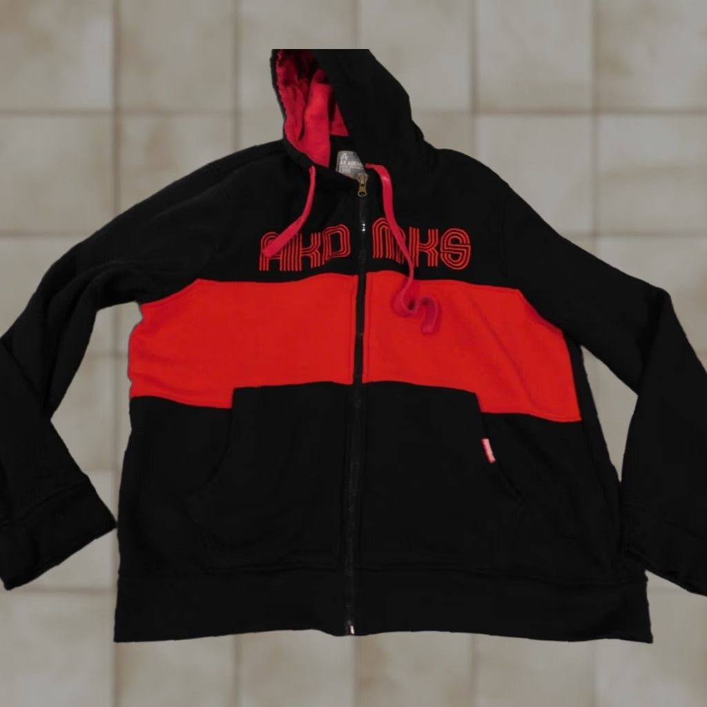 Akademiks akademiks Hoodie 3XL Black Mens Full Zip Hooded Pullover Vintage Grunge Hip Hop Logo Pockets 90s American Sports Mens Size US XXL / EU 58 / 5 - 1 Thumbnail