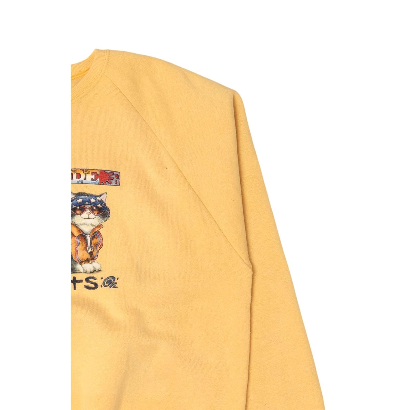 Fruit Of The Loom Vintage Fruit of the Loom Yellow "Cattitude" Bad Cats Sweatshirt Large, Long Sleeve, Cotton / Polyester, Mexico, Regular, Good Women? Mens? (adapted) Size US L / EU 52-54 / 3 - 7 Thumbnail