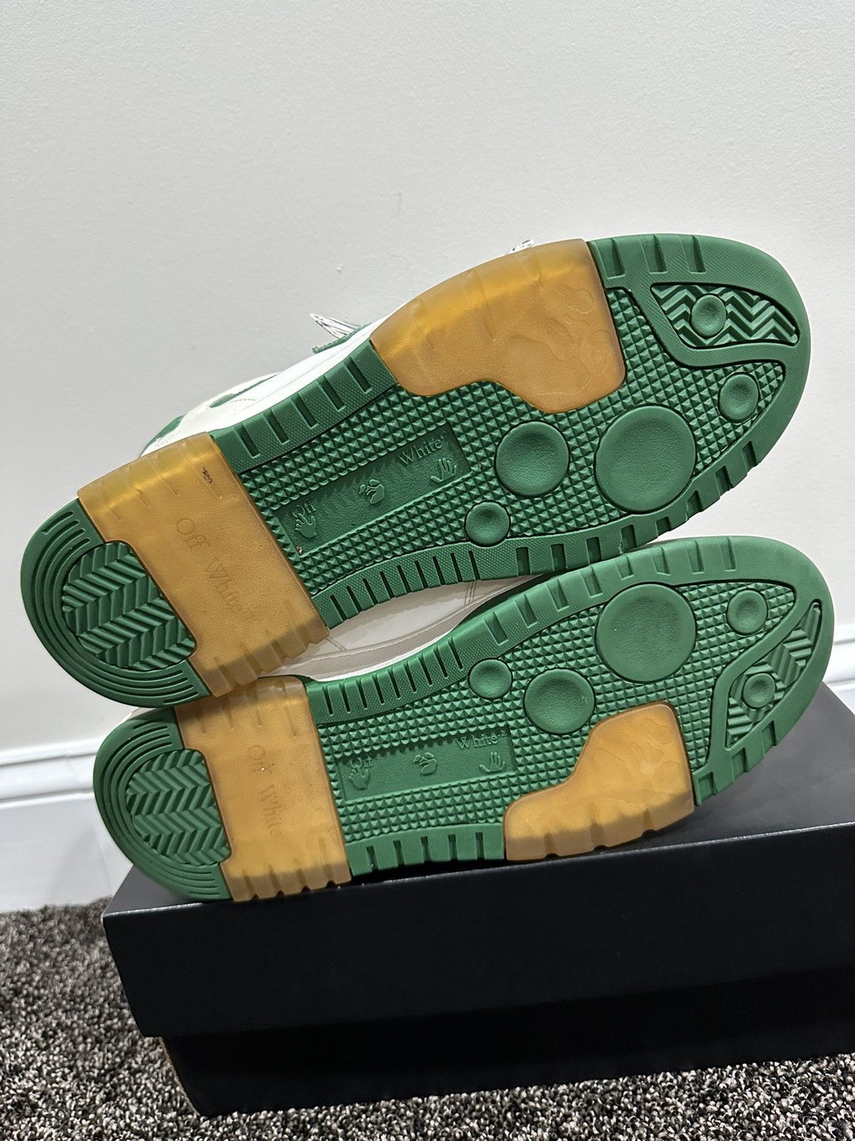 Off-White Off-White Virgil Out Of Office OOO White/Green Sneakers Size US 13 / EU 46 - 7 Thumbnail