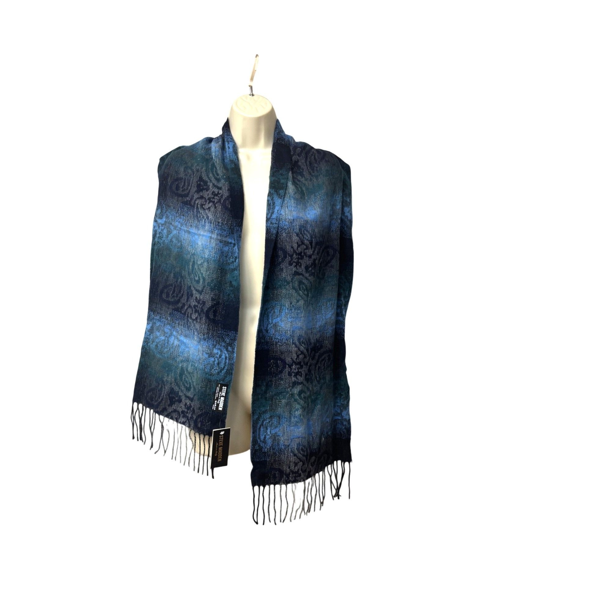Steve Madden Steve Madden Mid Weight Ombré Paisley Scarf, 11”x 70”, Blue Size ONE SIZE - 10 Thumbnail
