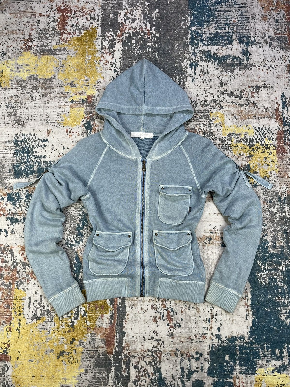 Le Grande Bleu (L.G.B.) C.C. ✝️ CROSS LGB Style Distressed Zipper Hoodies Size XS / US 0-2 / IT 36-38 - 1 Thumbnail
