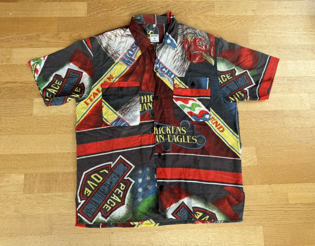 Moschino × Vintage VTG 1990‘s iconic More Chicken than Eagly Shirt Size US M / EU 48-50 / 2 - 18 Thumbnail