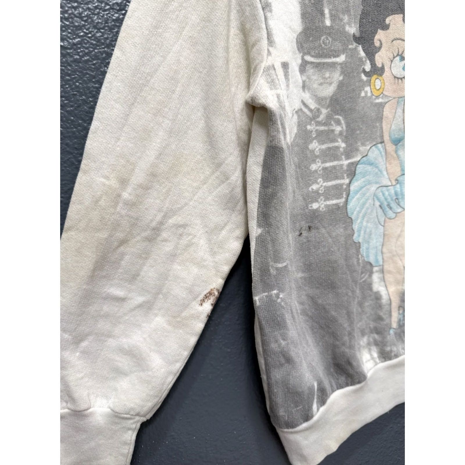 Vintage Vintage 80s Betty Boop Marilyn Monroe White Cotton Womens Sweatshirt Medium Size M / US 6-8 / IT 42-44 - 4 Thumbnail