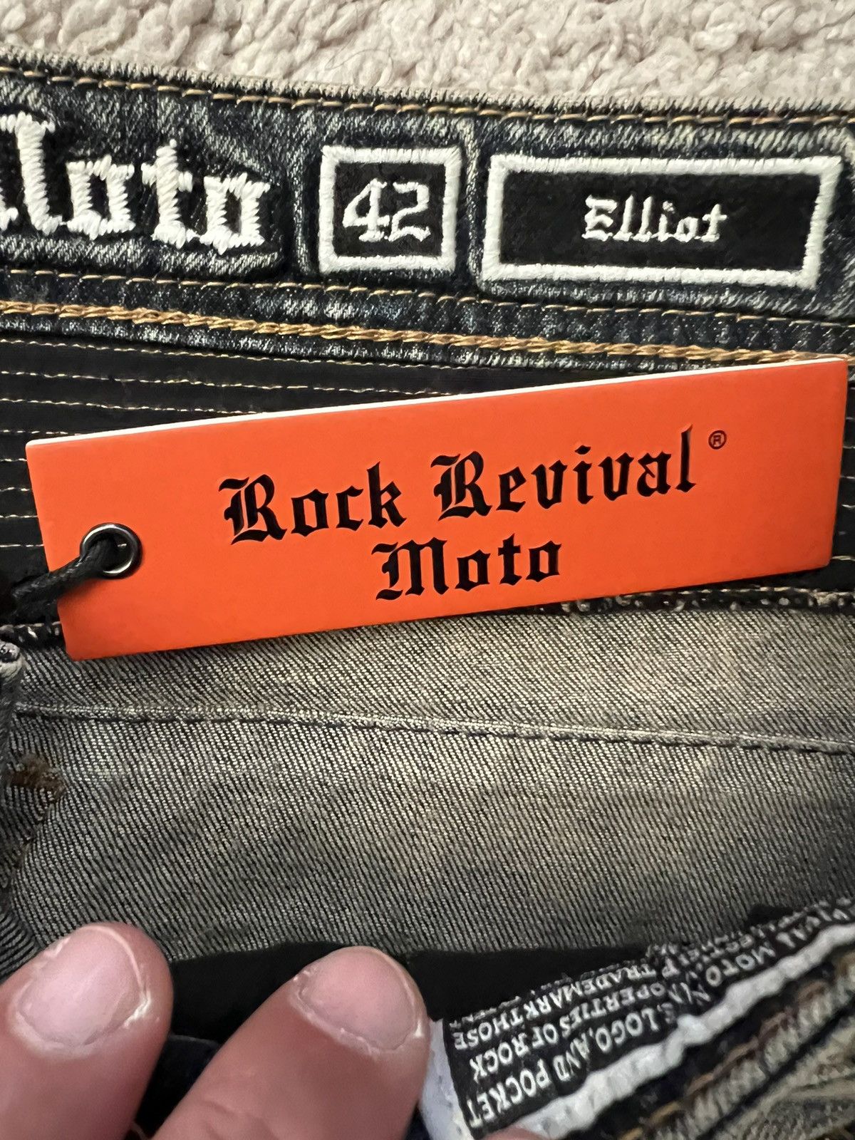 Rock Revival Rock Revival Moto Biker Distressed Tapered Leg Jeans “Elliot Size US 42 / EU 58 - 6 Thumbnail
