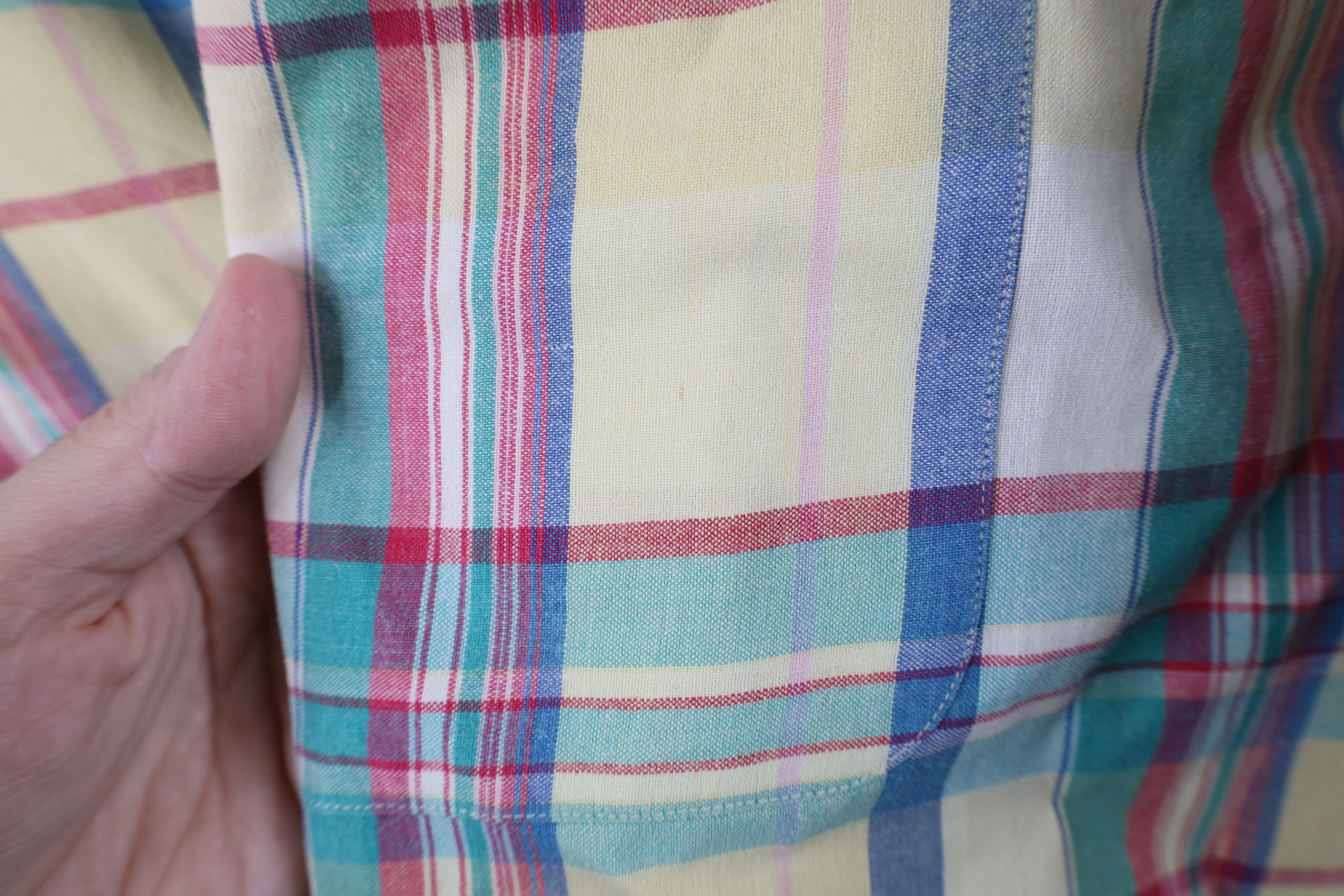 Lands' End × Vintage Vintage 90s Lands End India Madras Plaid Button Down Shirt Size US L / EU 52-54 / 3 - 4 Thumbnail