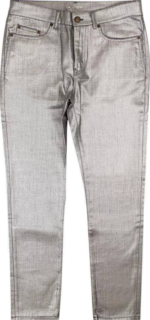 Saint Laurent Paris o1bcso1str0924 Cropped Skinny Jeans in Silver Size US 31 - 1 Preview