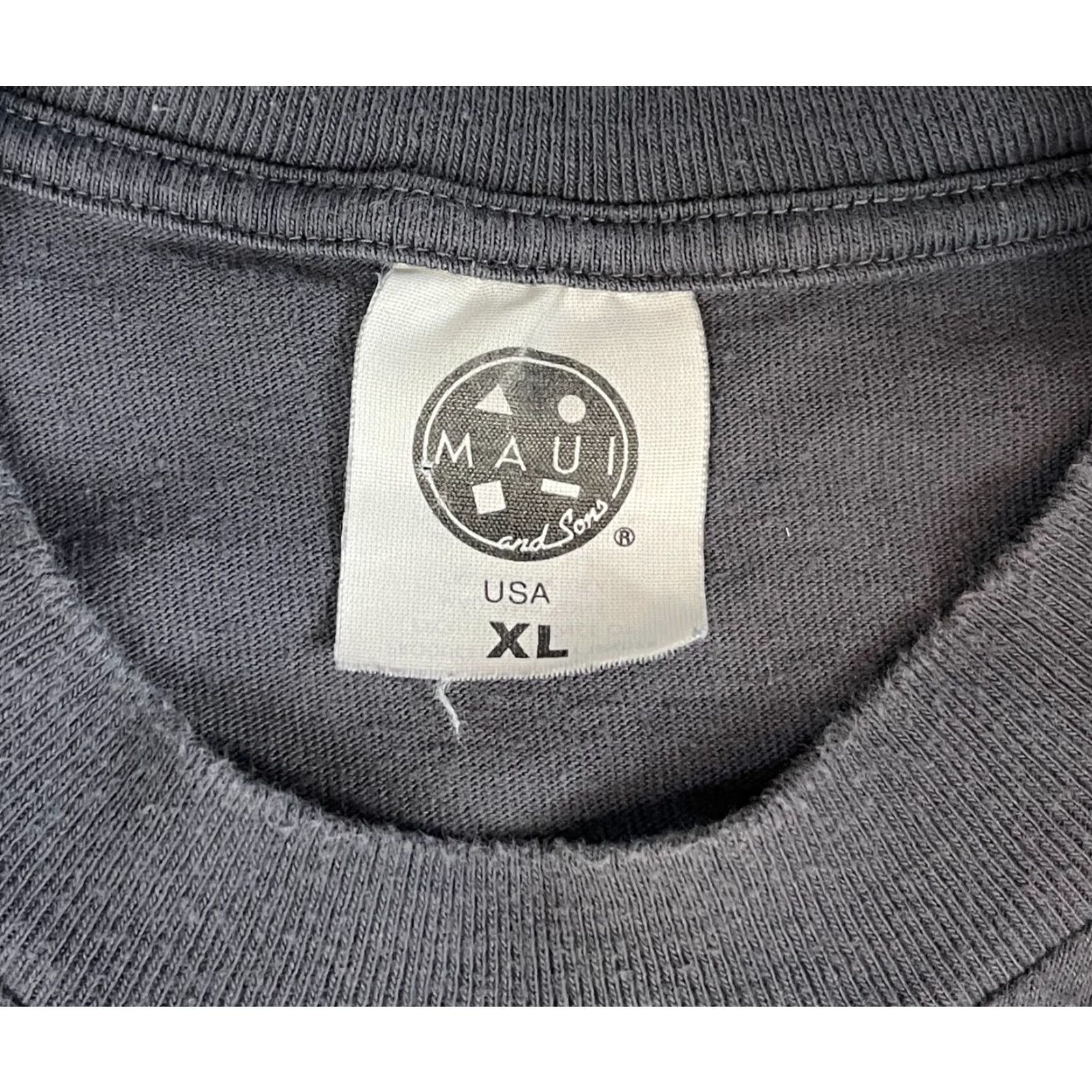 Vintage VINTAGE Maui abd Sons T-Shirt Crew Neck Short Sleeve XL Gray 90s Vintage Beach Surfing Double-Sided Mens Size US XL / EU 56 / 4 - 7 Thumbnail