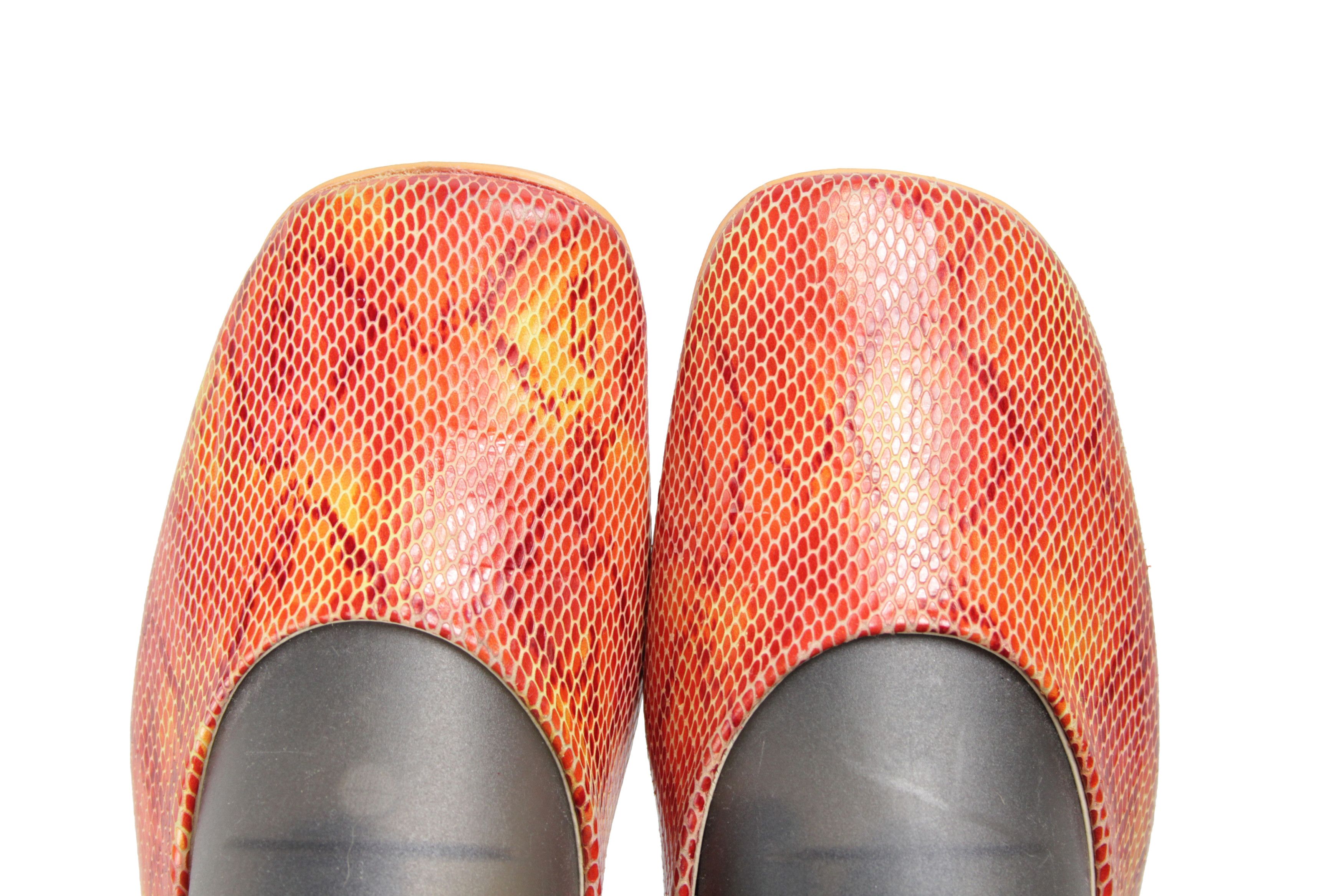 DKNY 00S Y2K Snake Skin Print Ballerina Boat Shoes Vintage Size US 6 / IT 36 - 7 Thumbnail
