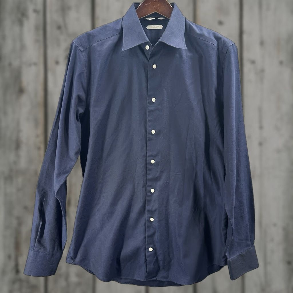 Suitsupply Suitsupply Slim Fit Dress Shirt Mens 15.5 40 Blue Solid Button Up Business Casual Size 40R - 1 Thumbnail