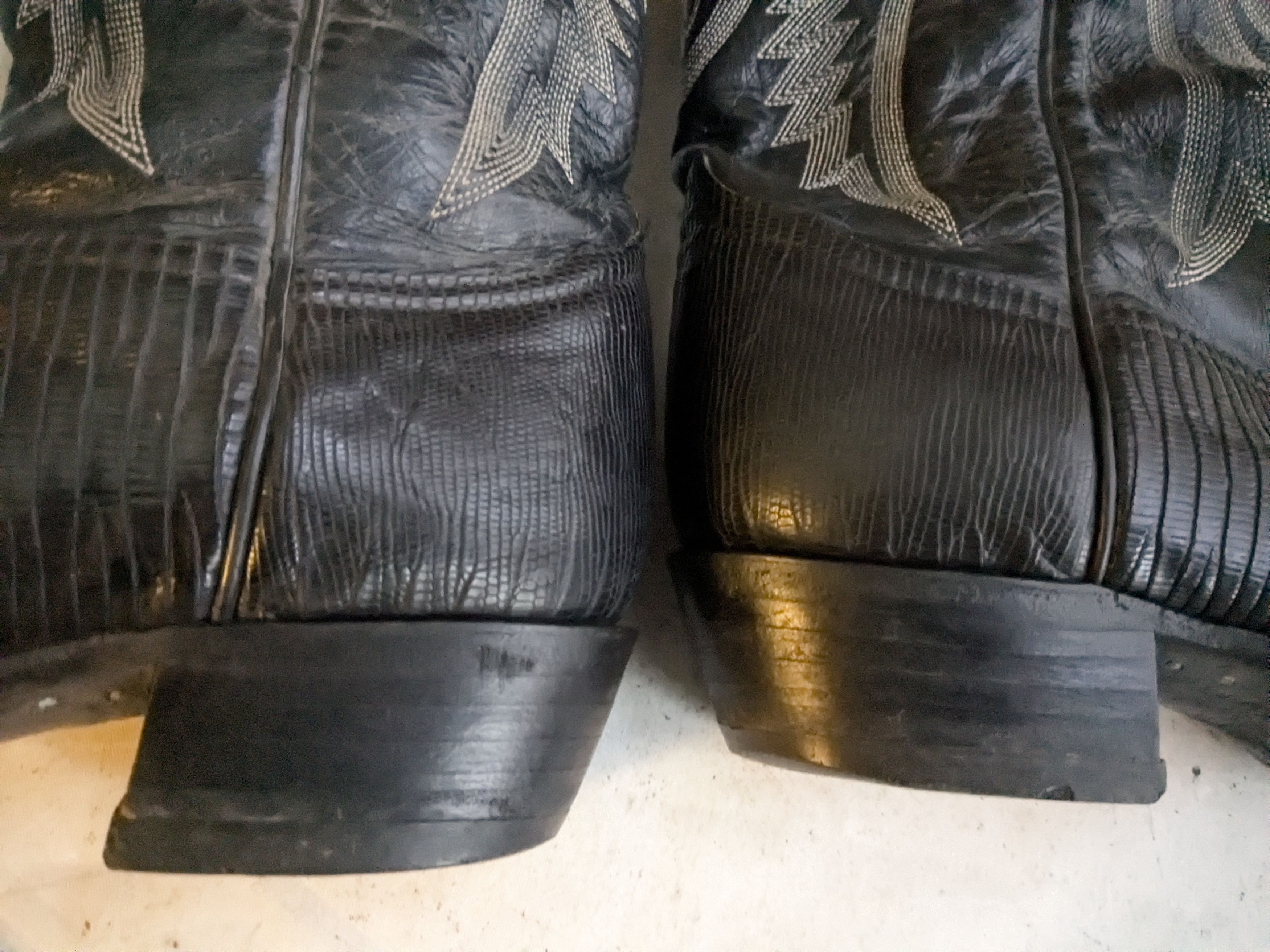 Tony Lama Tony Lama Cowboy Boots Black Lizard Leather 9 EE Wide Size US 9 / EU 42 - 3 Thumbnail