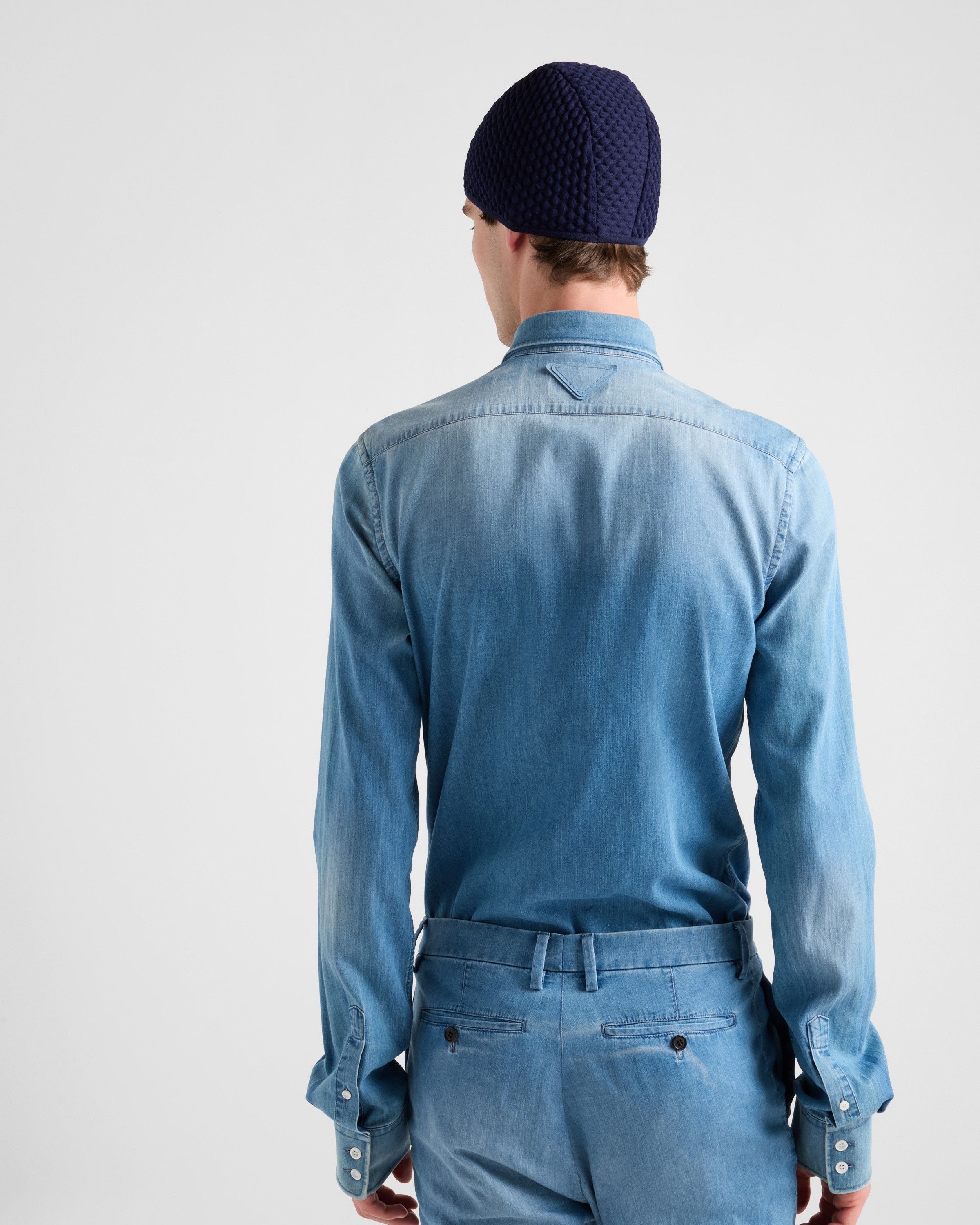 Prada o1bcso1str1025 Lightweight Denim Shirt in Blue Size US L / EU 52-54 / 3 - 5 Thumbnail