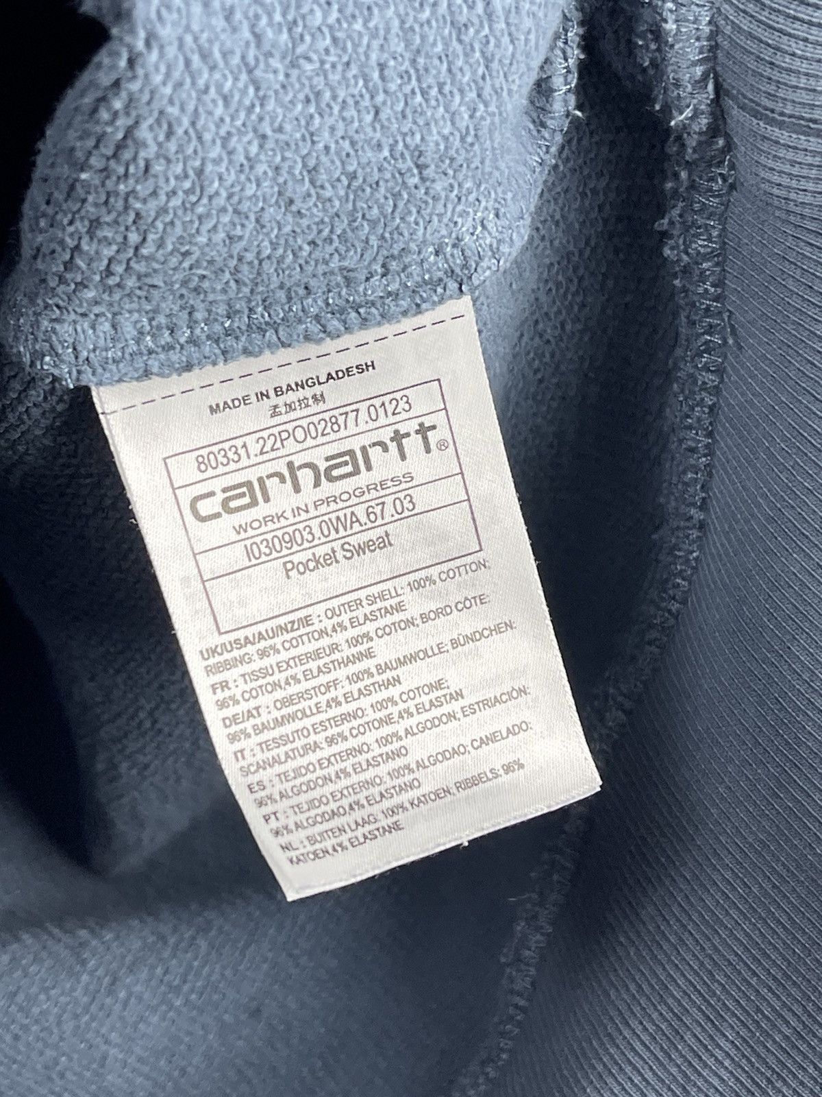 Carhartt Wip Carhartt WIP Blue Pocket Logo Sweatshirt Men’s Size Small Size US S / EU 44-46 / 1 - 9 Thumbnail