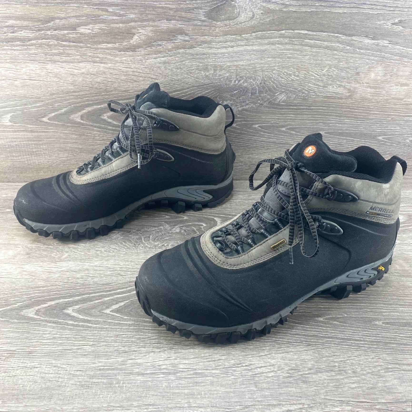 Merrell Merrell Mens 14 Boots Waterproof Continuum Opti Warm Winter Hiking Vibram Sole 200 G Insulation Black Gray Size US 13 / EU 46 - 5 Thumbnail