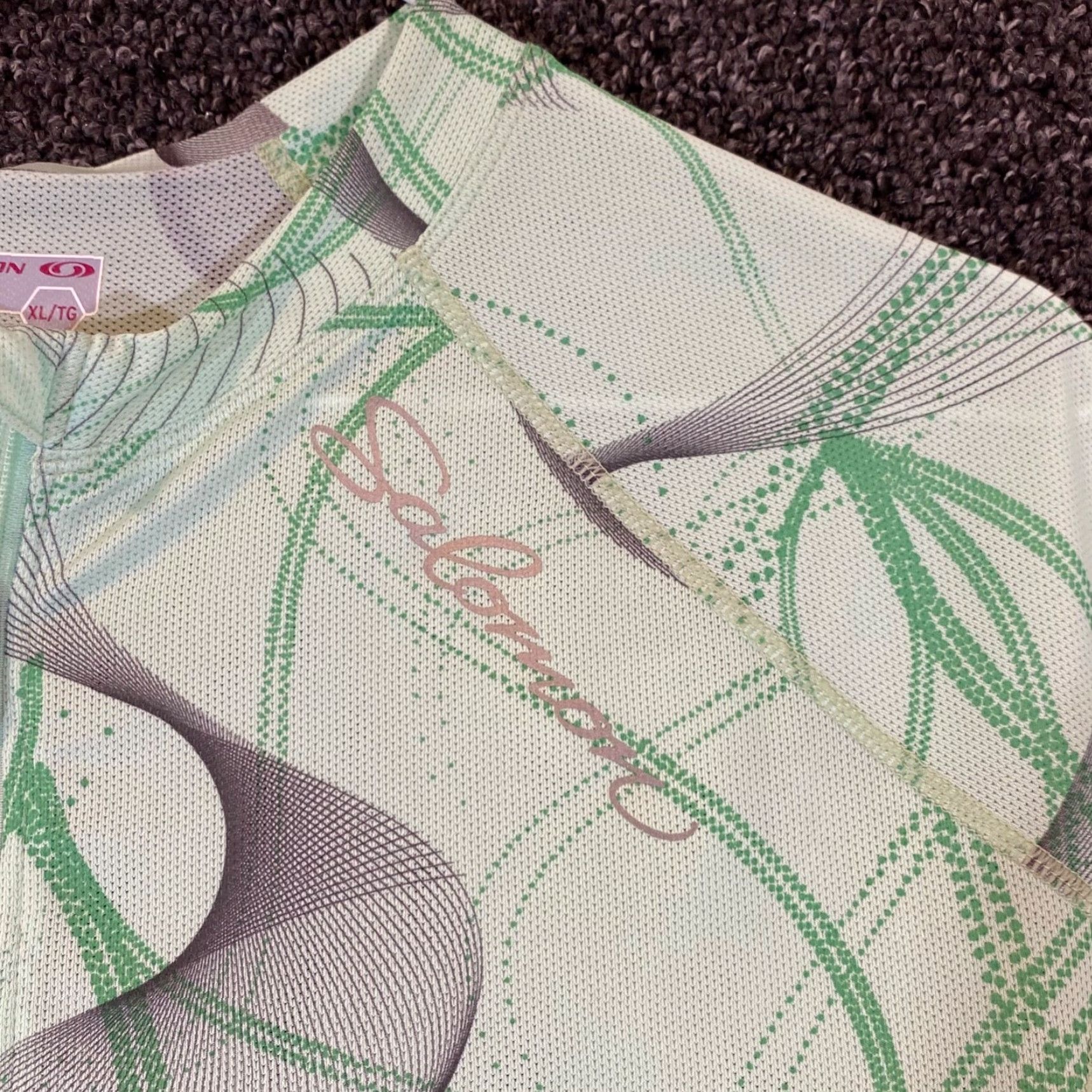 Salomon Salomon Jersey Womens XL Green Running Biking Performance Shirt Short Size XL / US 12-14 / IT 48-50 - 3 Thumbnail