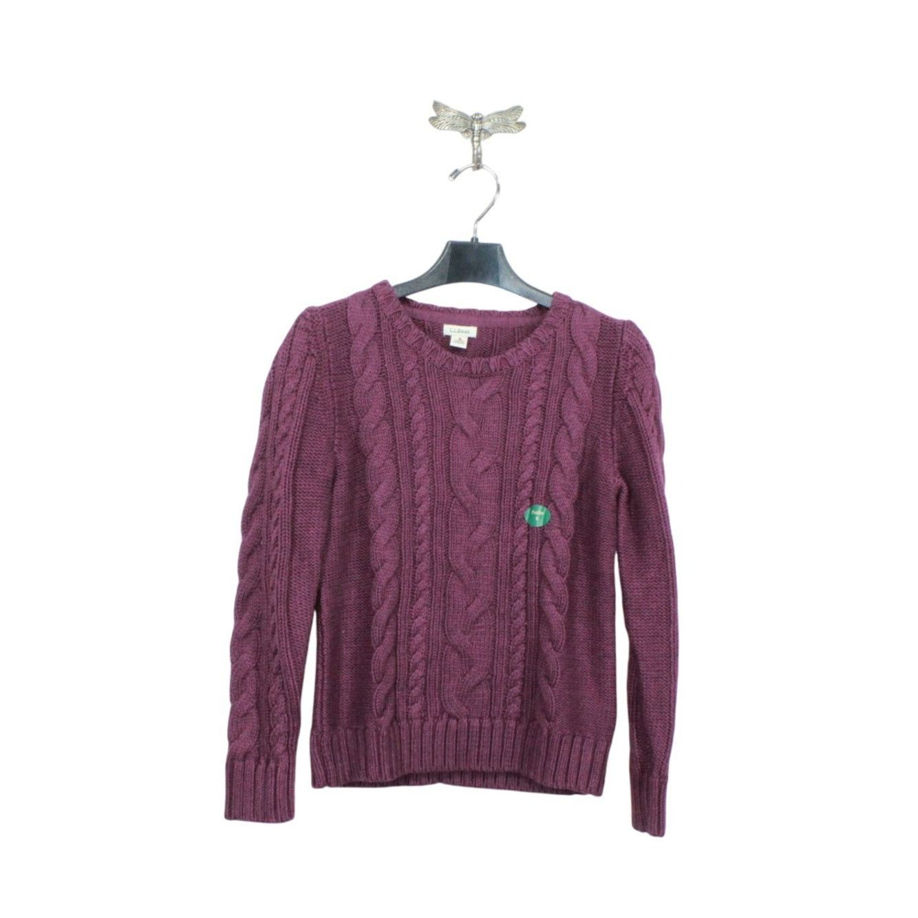 L.L. Bean LL Bean Women's Double L Cable Sweater Crewneck Cotton Size S / US 4 / IT 40 - 1 Thumbnail
