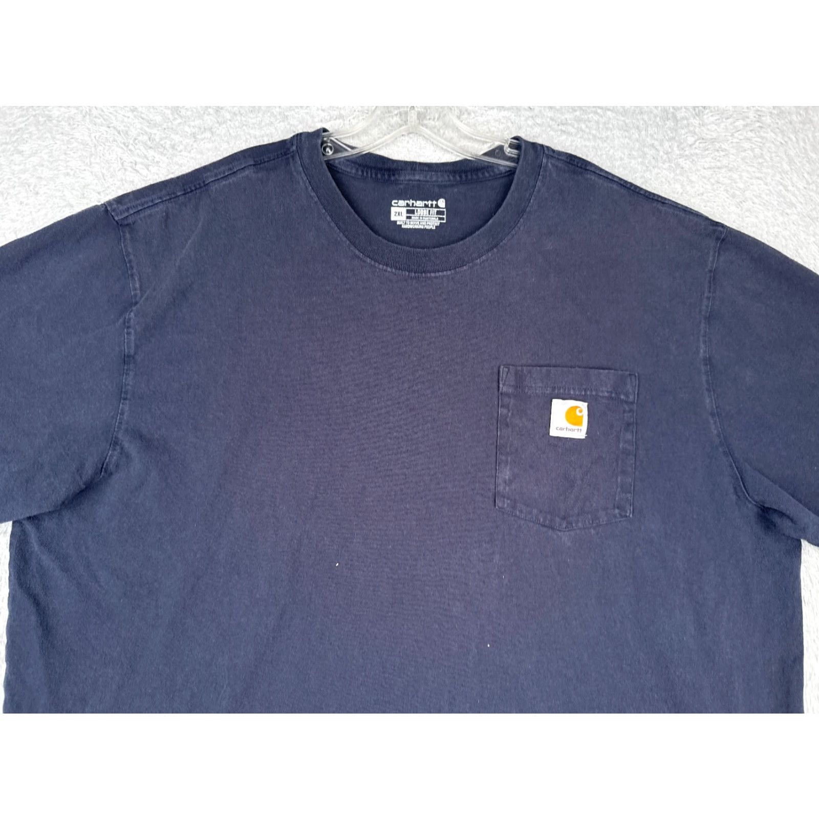 Carhartt Carhartt Shirt Mens 2XL Blue Short Sleeve Crew Pocket Cotton Workwear T-Shirt Mens Size US XXL / EU 58 / 5 - 4 Thumbnail