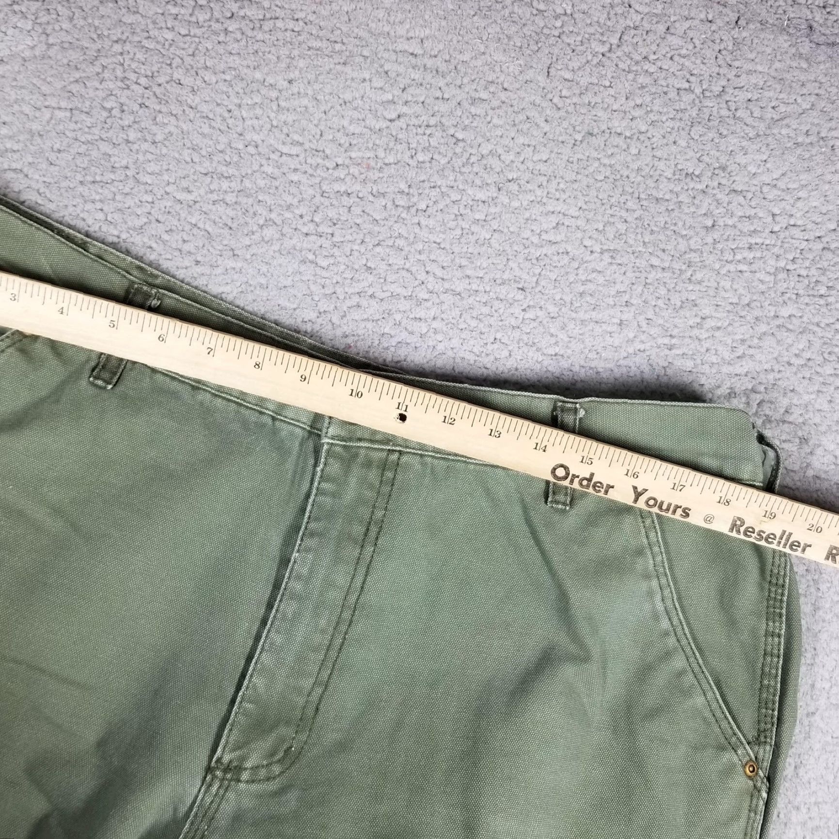 Vintage STANLEY VINTAGE Carpenter Pants Mens 38x32 Green Cotton Workwear Utility Tool Pockets Size US 38 / EU 54 - 2 Thumbnail