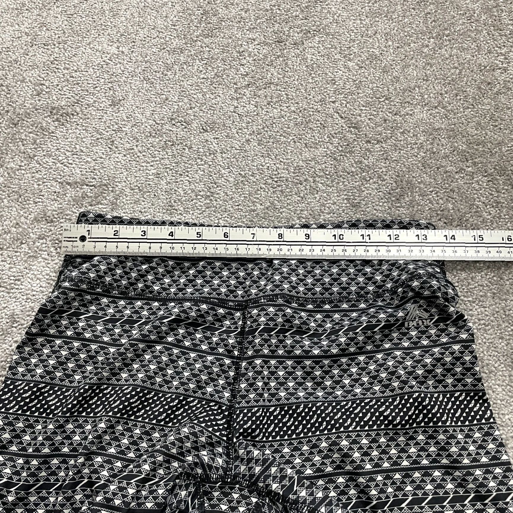 Vintage RBX Compression Leggings Women M Black Geometric Active Yoga Adult Medium Waist 28 in Skinny Leg Style Athleisure Size 32" / US 10 / IT 46 - 7 Thumbnail