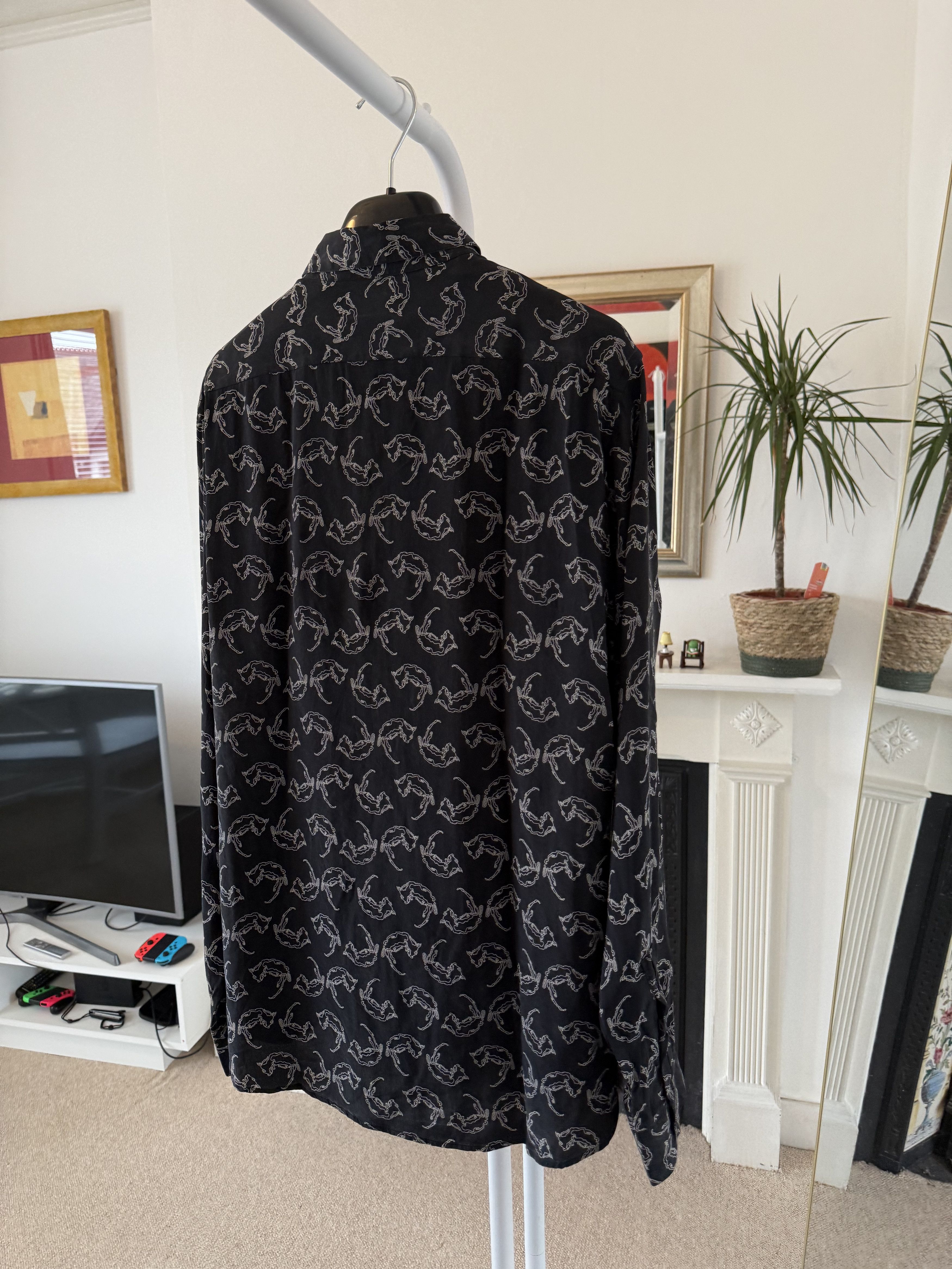 Hedi Slimane × Saint Laurent Paris FW13 Saint Laurent Silk Dead Rats Shirt Size US L / EU 52-54 / 3 - 7 Thumbnail