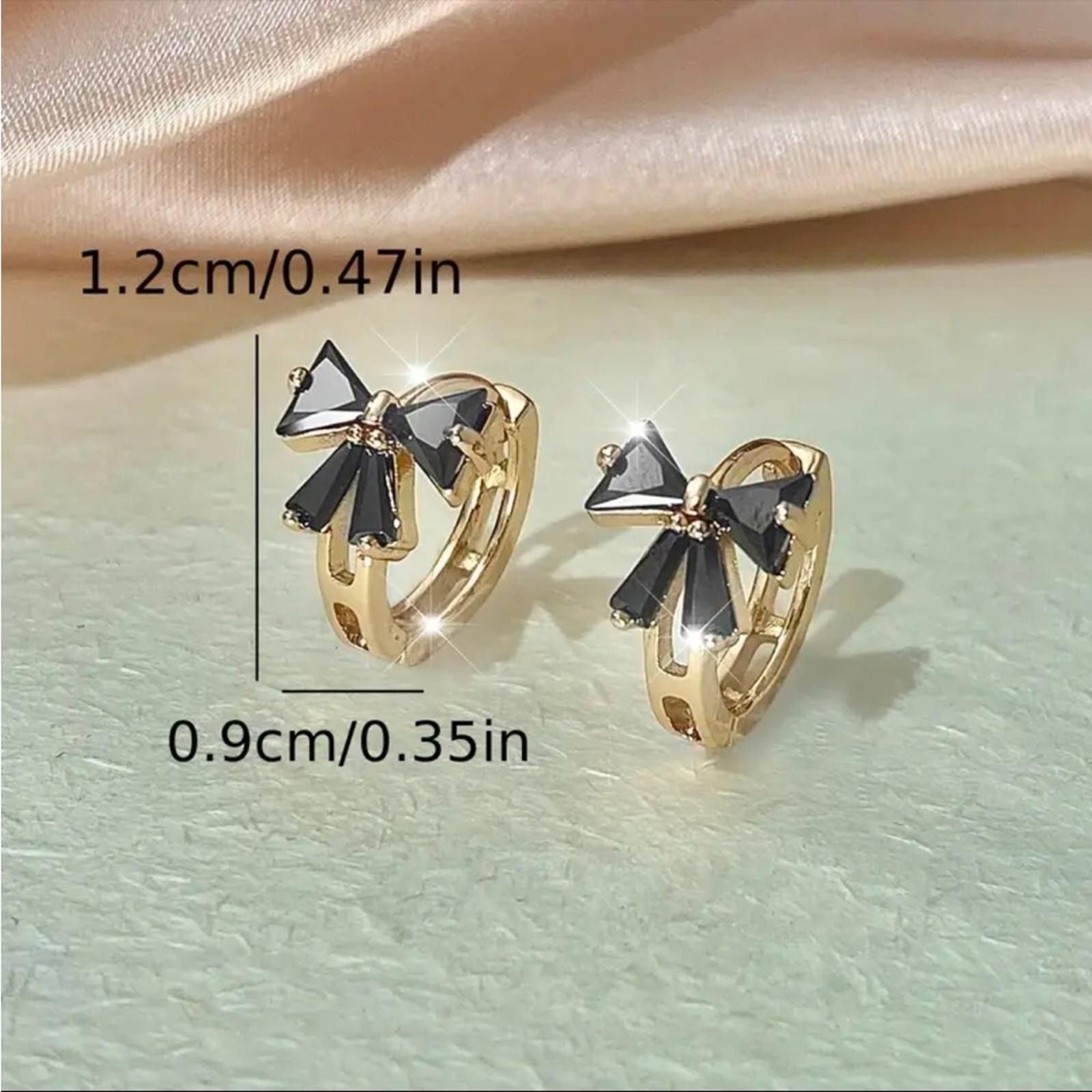 Designer 2.50CT Simulated Black Diamond Huggie Earrings 14K Gold- Size ONE SIZE - 4 Thumbnail