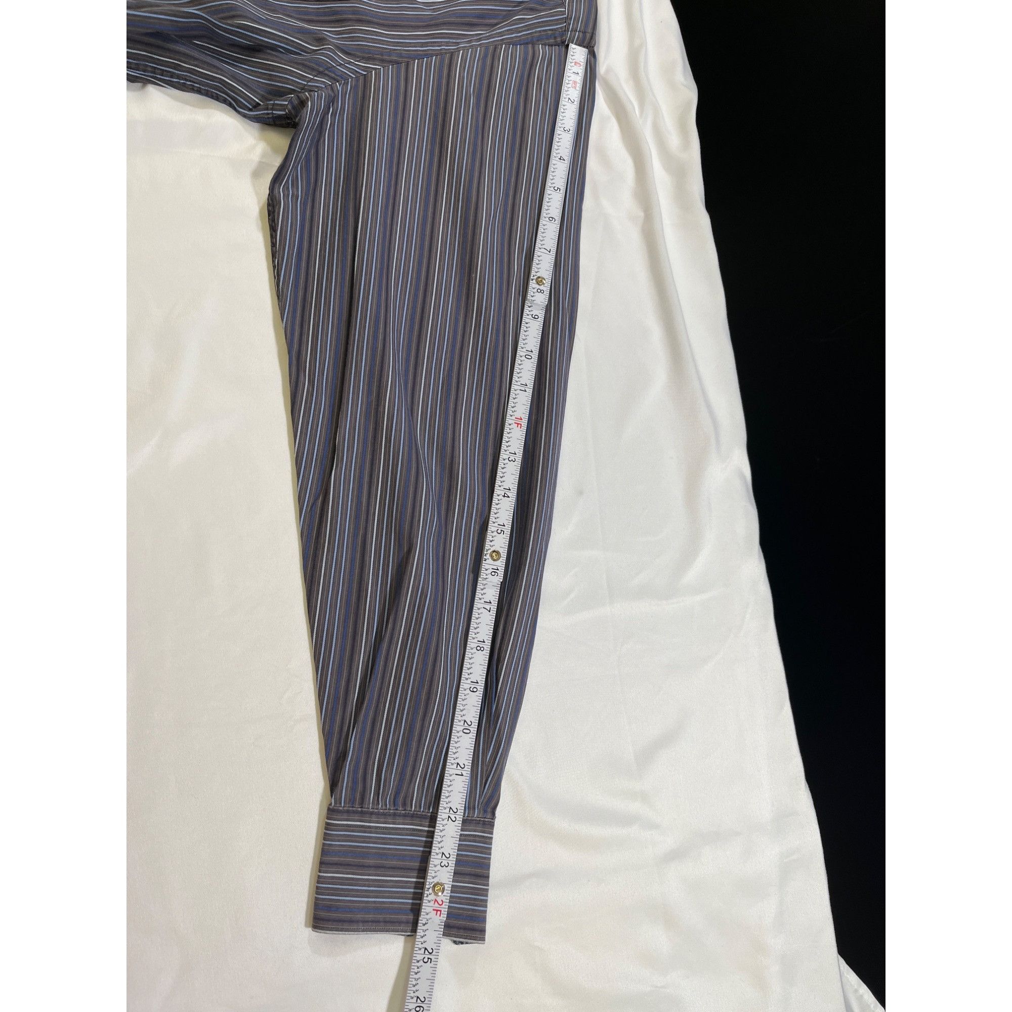 Taylor Byrd TailorByrd SKU 7780 Mens Blue and White Striped Button Down Size US XL / EU 56 / 4 - 7 Thumbnail