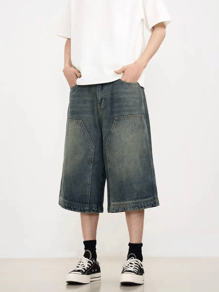 Vintage Washed vintage lumberjack denim shorts Size US 34 / EU 50 - 1 Thumbnail