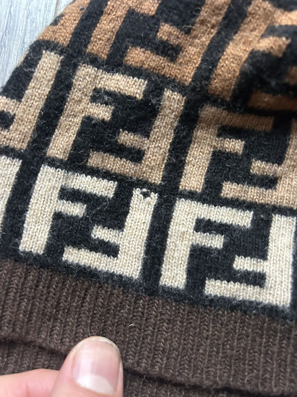 Fendi Fendi FF Zucca Monogram Gradient Beanie - Wool Blend Size ONE SIZE - 3 Thumbnail