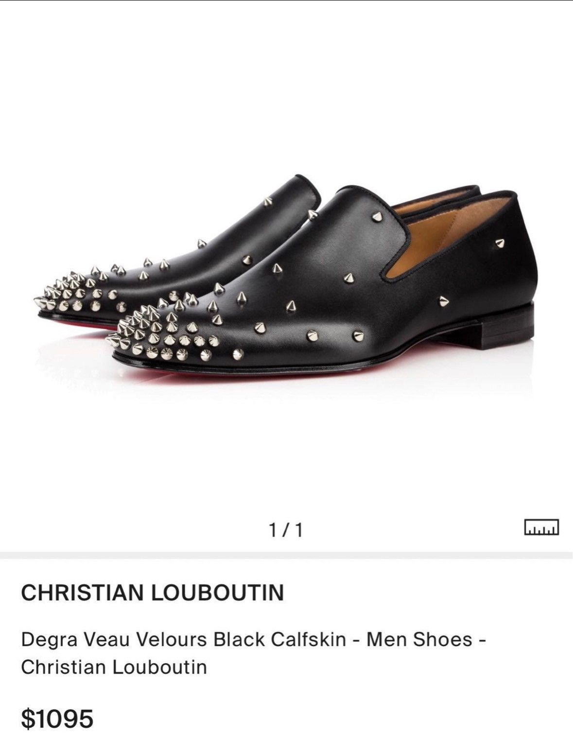 Christian Louboutin × Designer Christian Louboutin Degra Veau Velours Black Calfskin Size US 10 / EU 43 - 1 Thumbnail