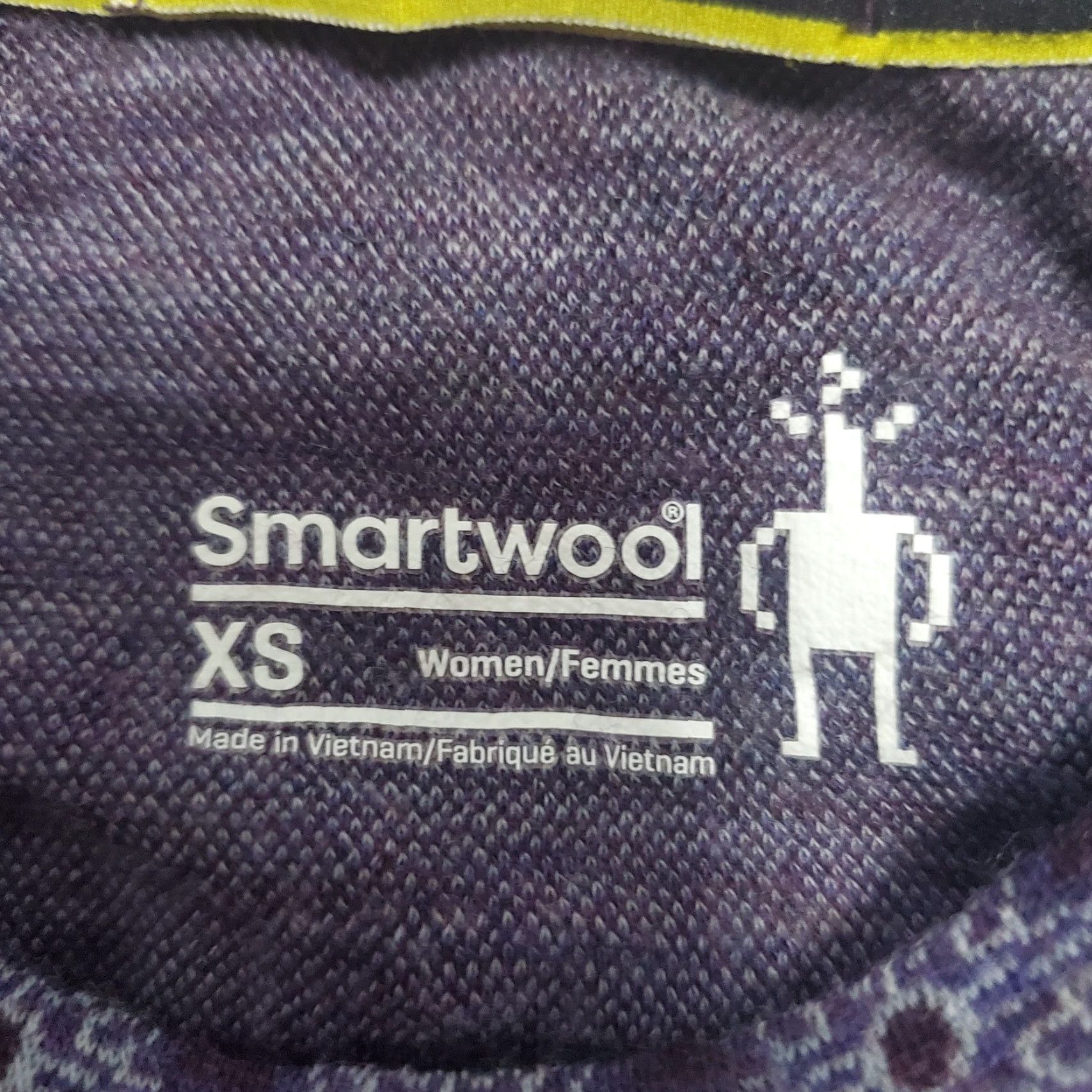 Smartwool VINTAGE SmartWool Base Layer Top Women XS Purple Geo Print 100% Merino Wool Long Sleeve Shirt Pullover Crew Neck Slim Womens Size XS / US 0-2 / IT 36-38 - 4 Thumbnail
