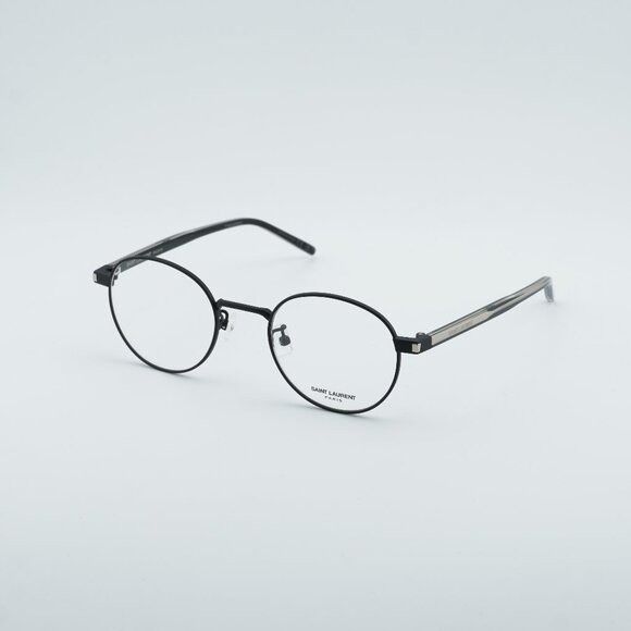 Saint Laurent Paris Saint Laurent SL848/J 001 Eyeglasses Shiny Black 49mm Round Size ONE SIZE - 1 Thumbnail