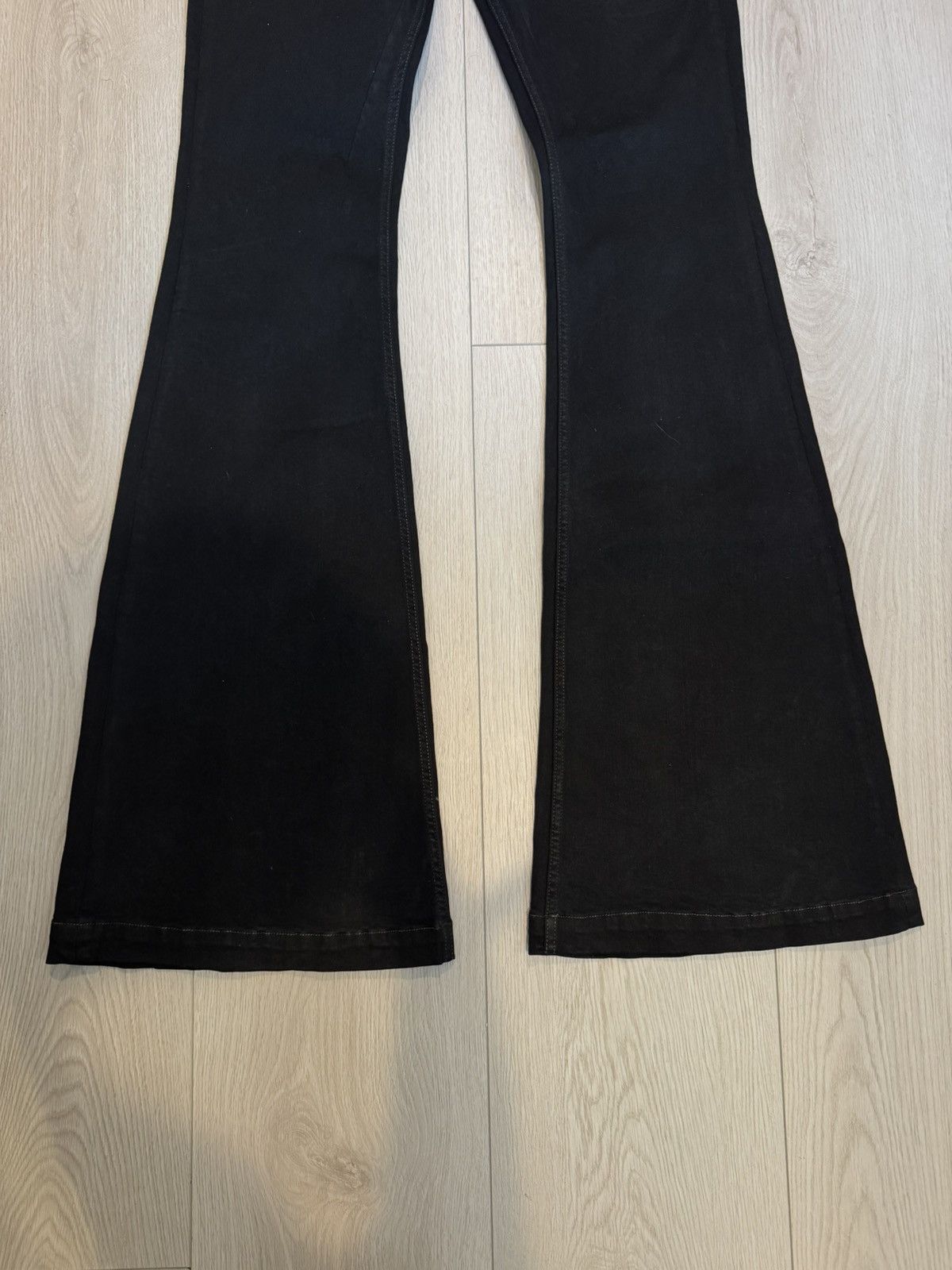 Rick Owens Drkshdw Rick Owens Black Whiskered Flared Jeans Size US 31 - 3 Thumbnail