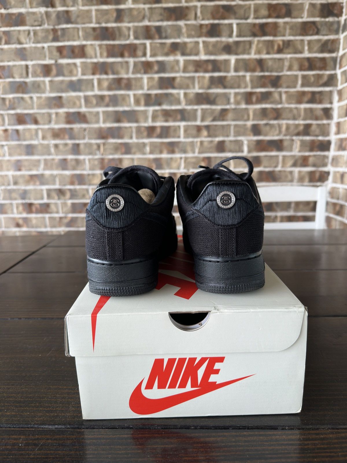 Nike × Stussy Stussy x Nike Air Force 1 Low Black Size US 10.5 / EU 43-44 - 4 Thumbnail