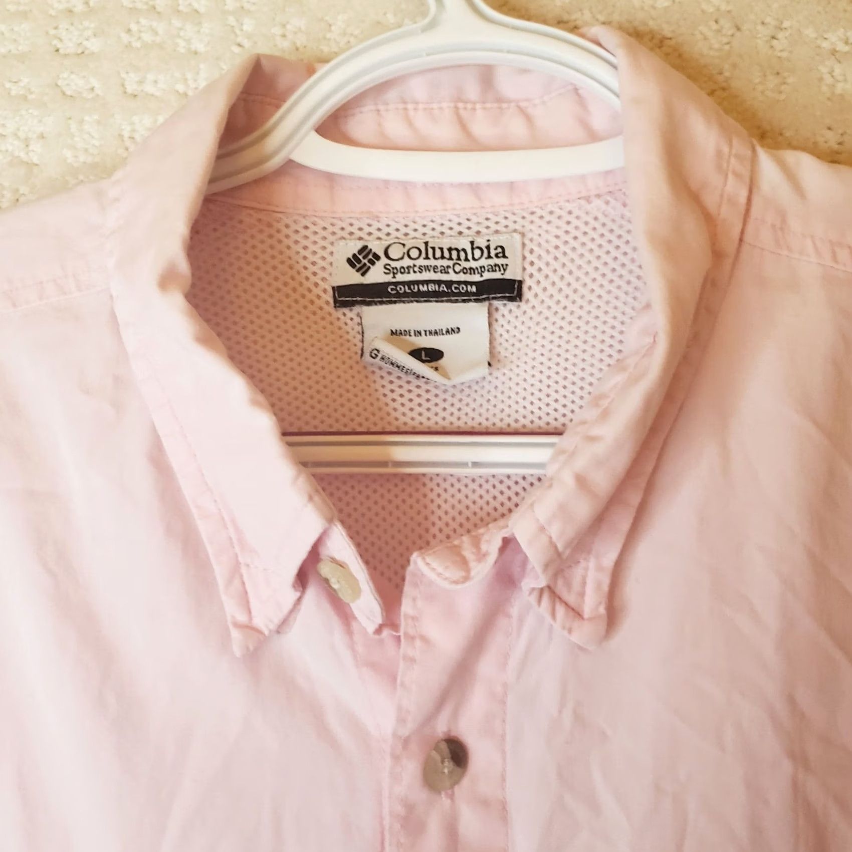 Pinko Columbia PFG Mens L Pink 100% Tactel Nylon Fishing Vented Long Sleeve Shirt Size US L / EU 52-54 / 3 - 6 Thumbnail