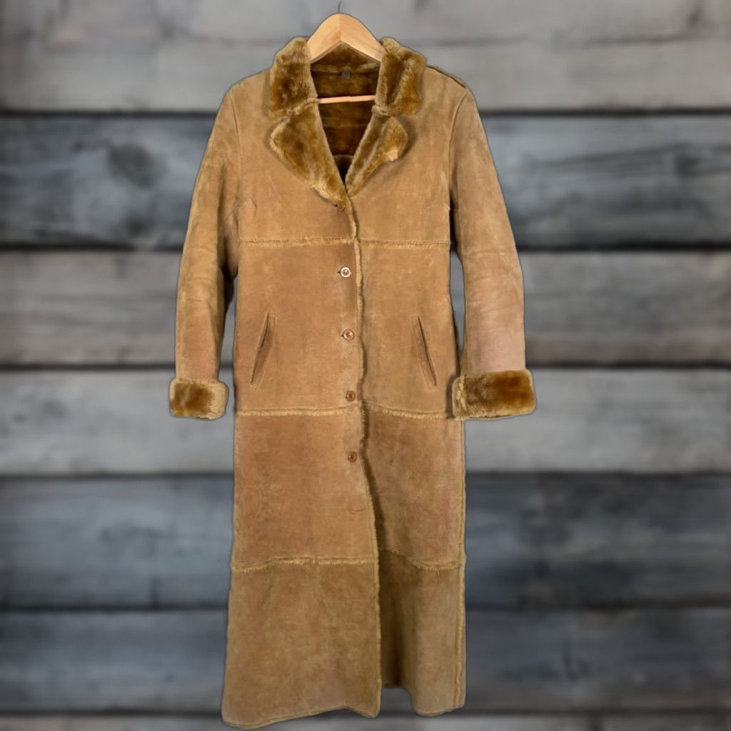 Vintage VINTAGE Brandon Thomas Coat Women Long Leather Trench Brown Faux Fur Lined Boho Hippie Retro Penny Lane Womens Large Size L / US 10 / IT 46 - 1 Thumbnail