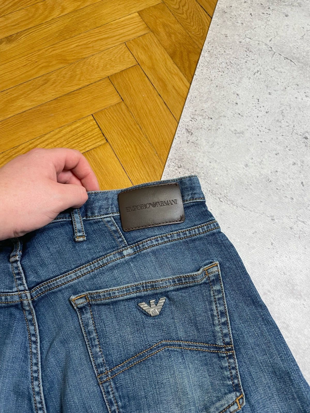 Emporio Armani × Vintage Vintage Emporio Armani Metal Logo Pants Size 36 Size US 36 / EU 52 - 3 Thumbnail