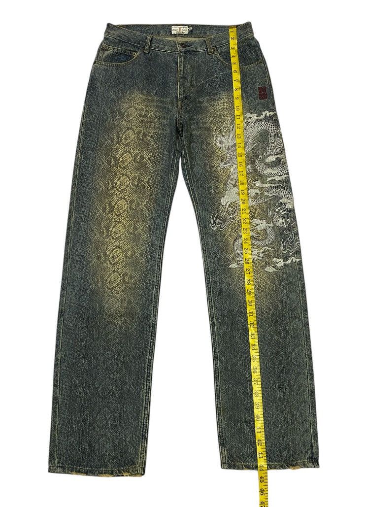 Karakuri Tamashii Karakuri Tamashi Dragon Embroidery Snake Skin Pattern Denim Size US 30 / EU 46 - 17 Thumbnail