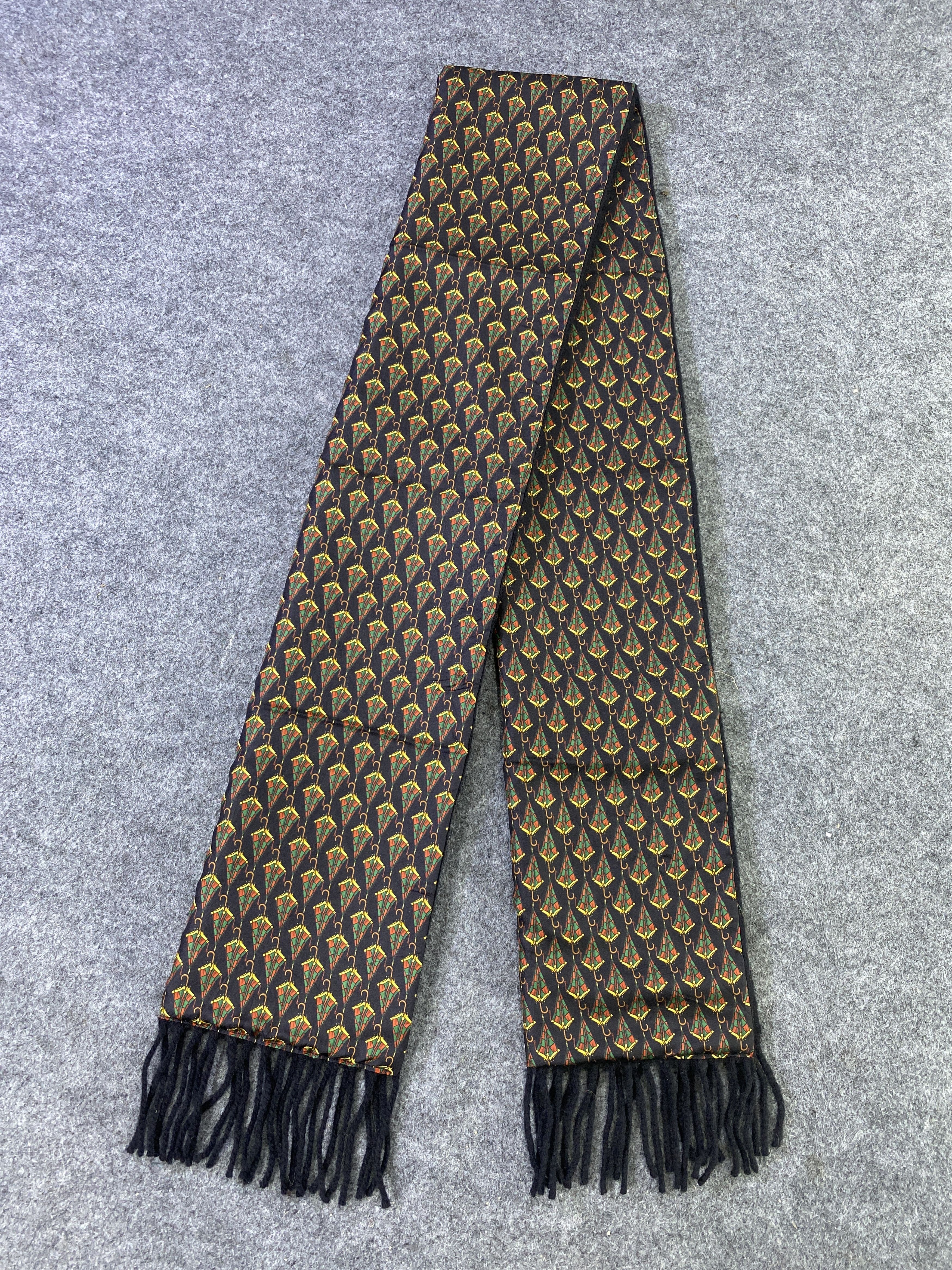 Designer Umbrella Design Silk & Wool Scarf / Muffler / Neckwear -T978 Size ONE SIZE - 4 Thumbnail