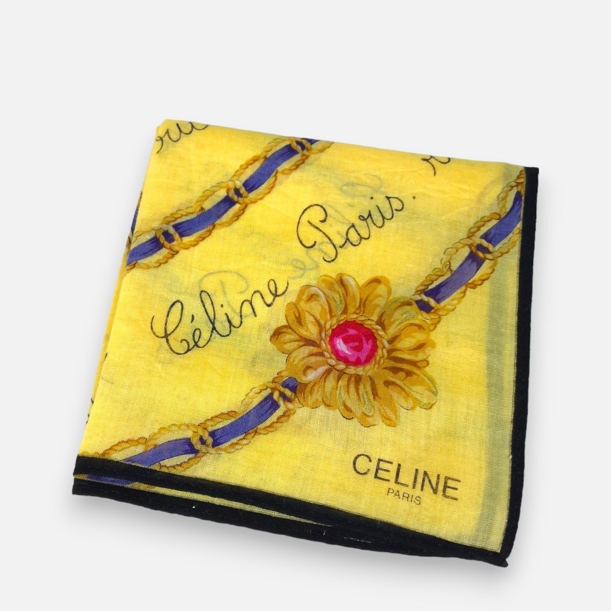 Celine × Vintage Vintage 90s Celine Paris Handkerchief Pocket Square Bandana Size ONE SIZE - 4 Thumbnail