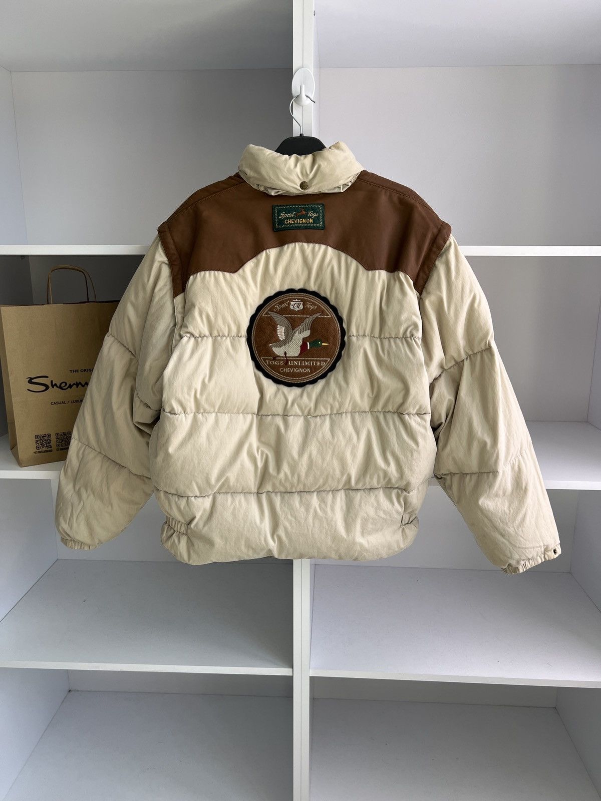 Designer × Vintage VINTAGE chevignon Unlimited PUFFER jacket down duvet leather Size US XL / EU 56 / 4 - 14 Thumbnail