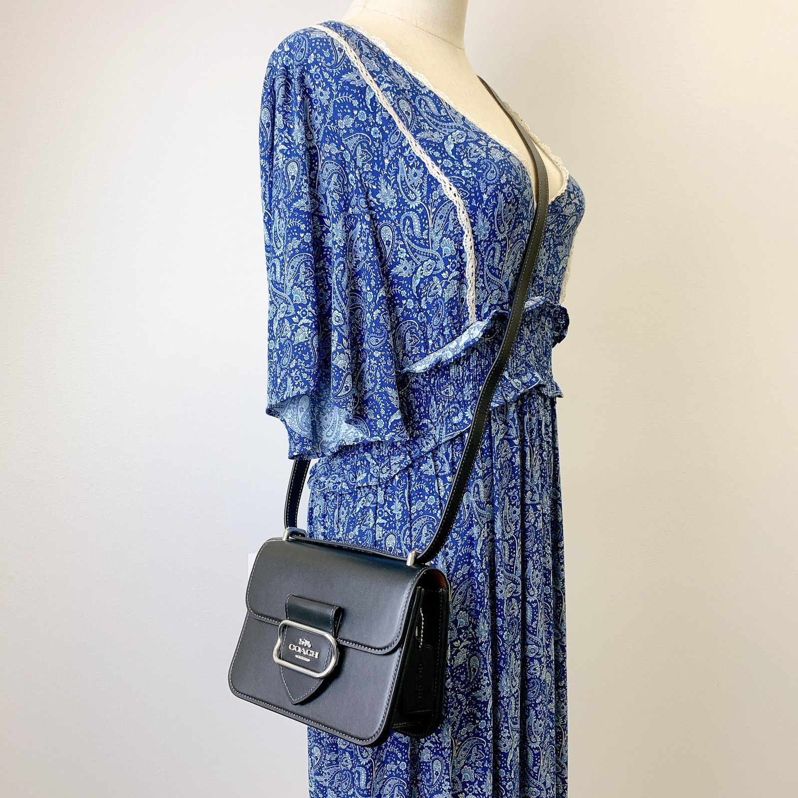 Coach Coach CL416 Morgan Square Crossbody Bag IN Black Size ONE SIZE - 1 Thumbnail