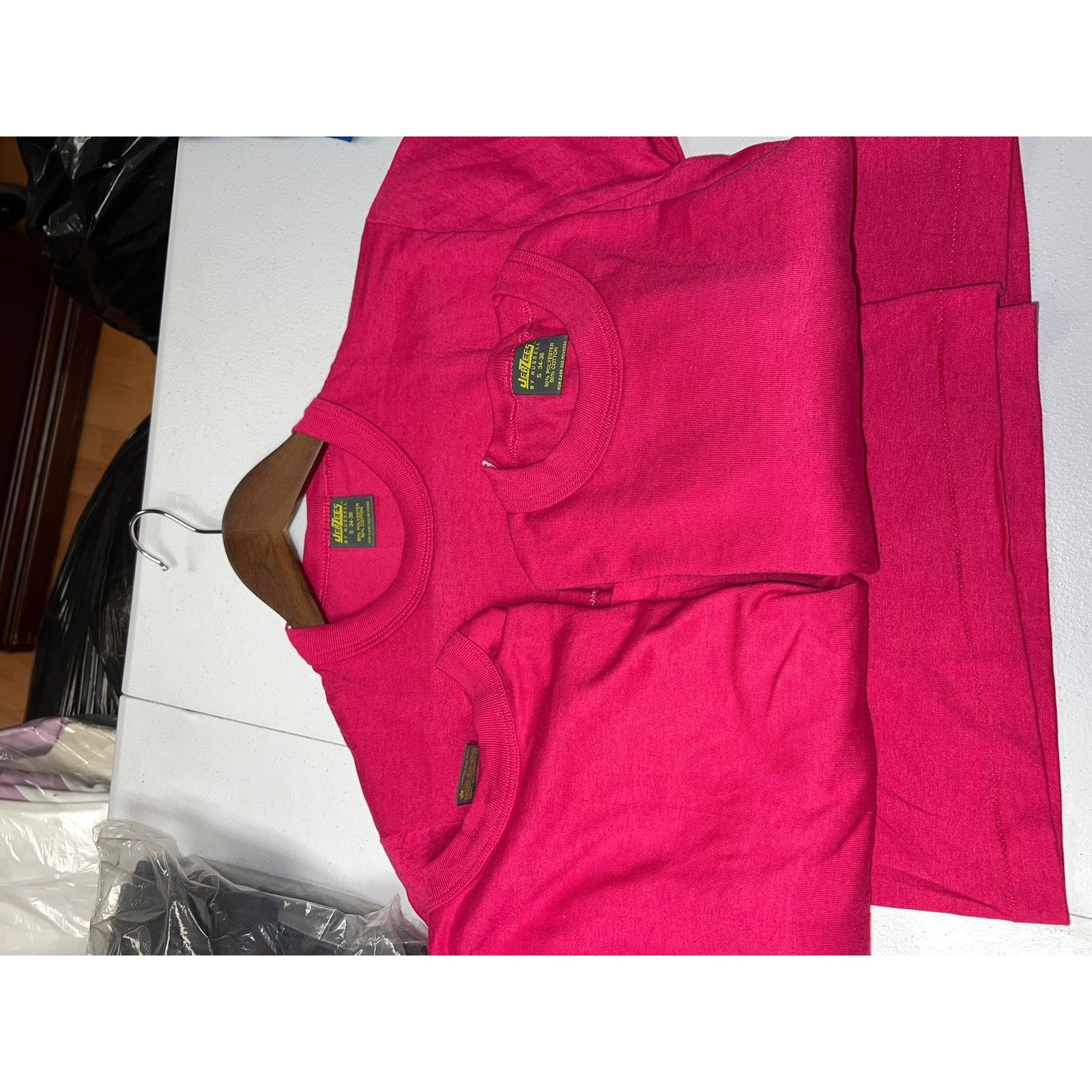 Jerzees 80s Women's Vintage Jerzees Russell Pink Crop Top Shirt S Size S / US 4 / IT 40 - 9 Thumbnail