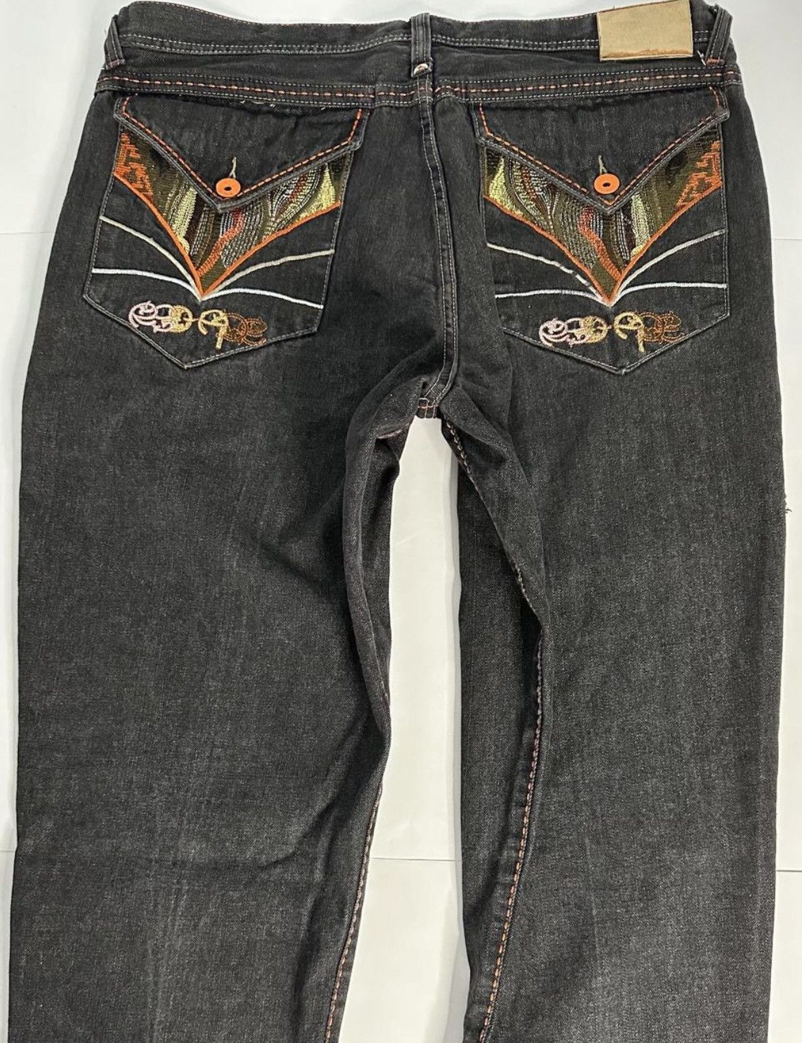 Vintage Red Ape Baggy Y2K Embroidered Jeans (42x26) Size US 42 / EU 58 - 3 Thumbnail