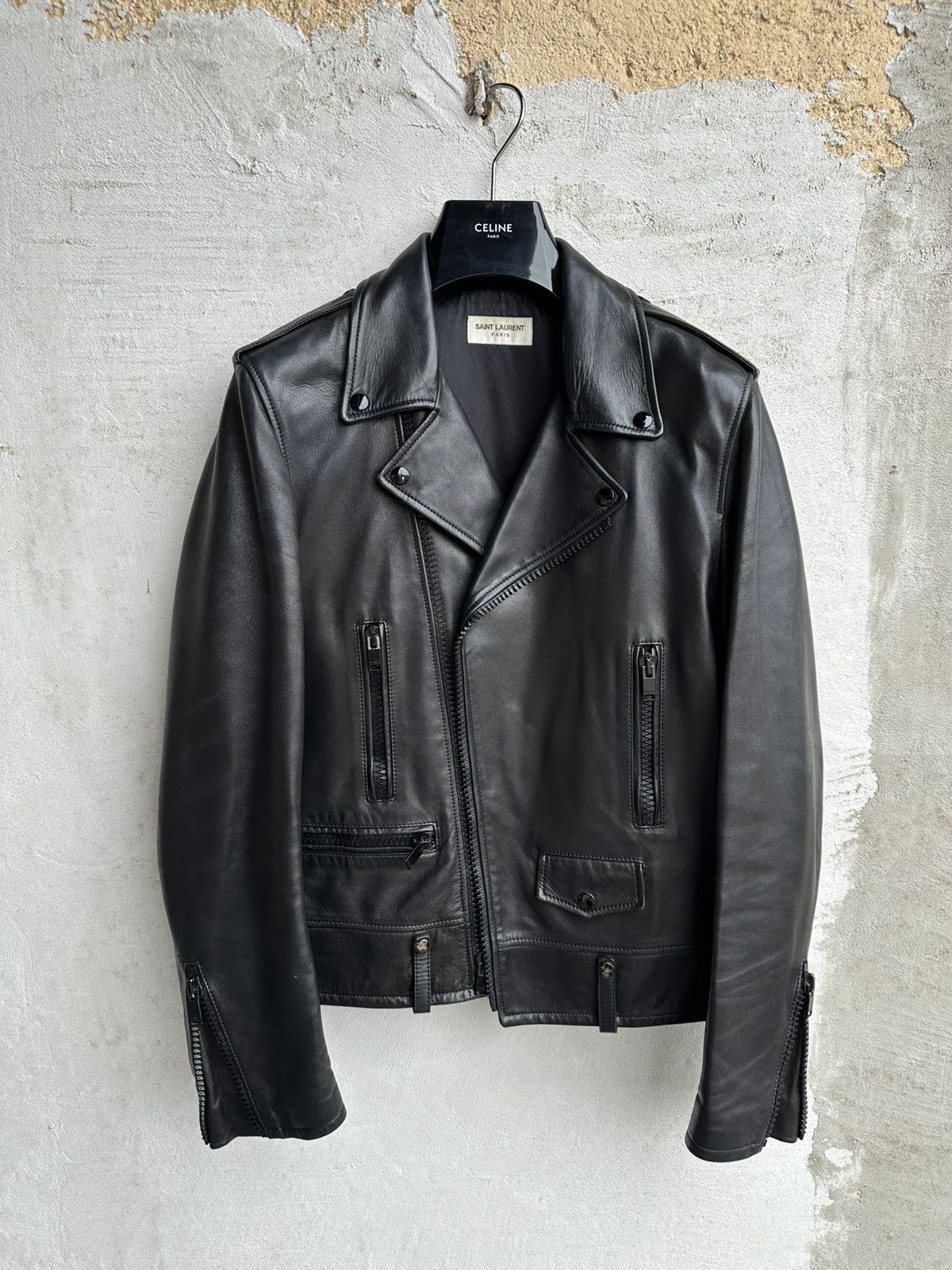 Hedi Slimane × Saint Laurent Paris [50] 2015 Black L01 lambskin leather jacket Size US M / EU 48-50 / 2 - 1 Thumbnail