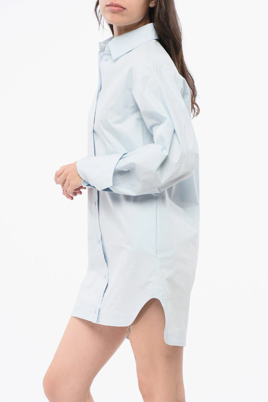 The Attico og1mm0426 Cotton Poplin Shirt Dress in Blue Size M / US 6-8 / IT 42-44 - 4 Thumbnail
