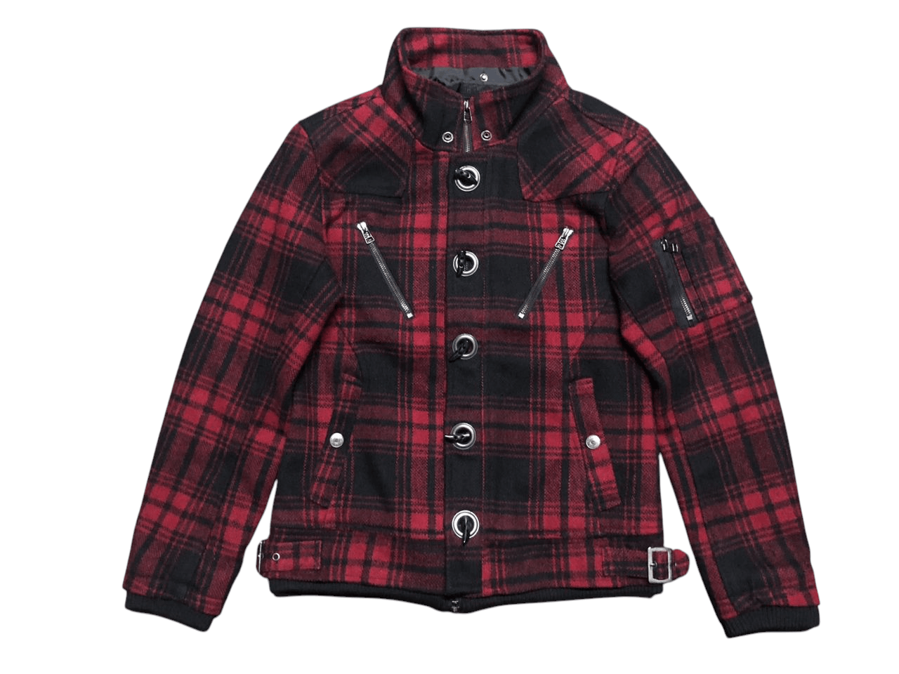 In The Attic In The Attic Plaid Peacock Zipper Jacket Wool Punk Style Size US M / EU 48-50 / 2 - 1 Thumbnail
