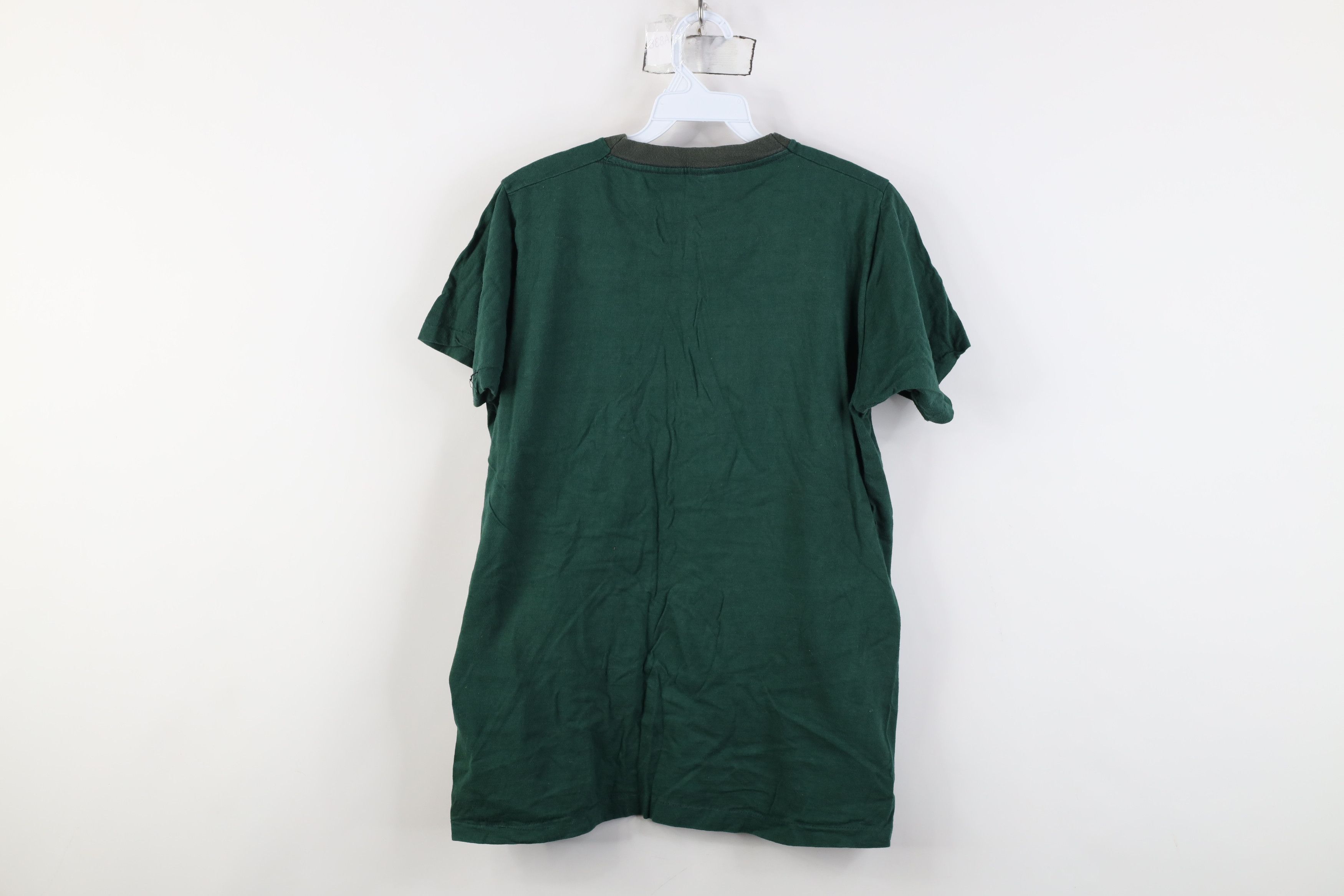 Vintage Vintage 70s Streetwear Blank Ringer T-Shirt Green Cotton USA Size US L / EU 52-54 / 3 - 12 Thumbnail