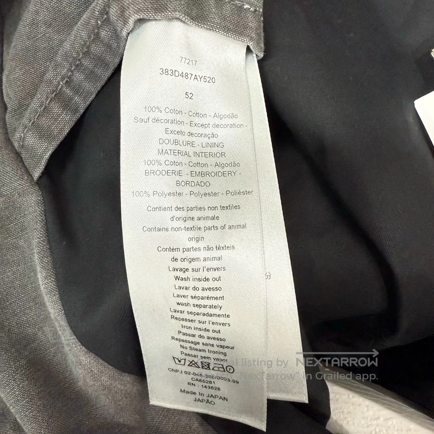 Dior dior embroidered logo denim jacket gray. Size US XXL / EU 58 / 5 - 5 Thumbnail