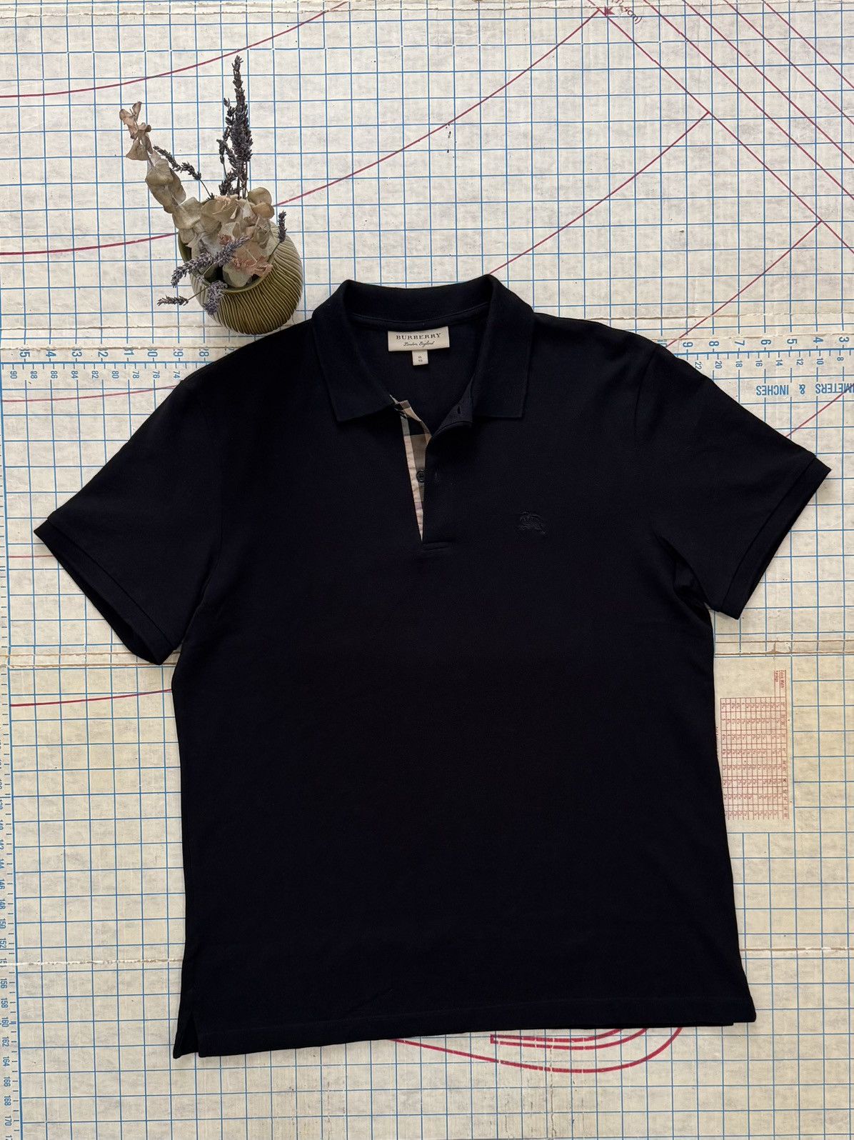 Burberry Burberry London Short Sleeve Polo Shirt Black With