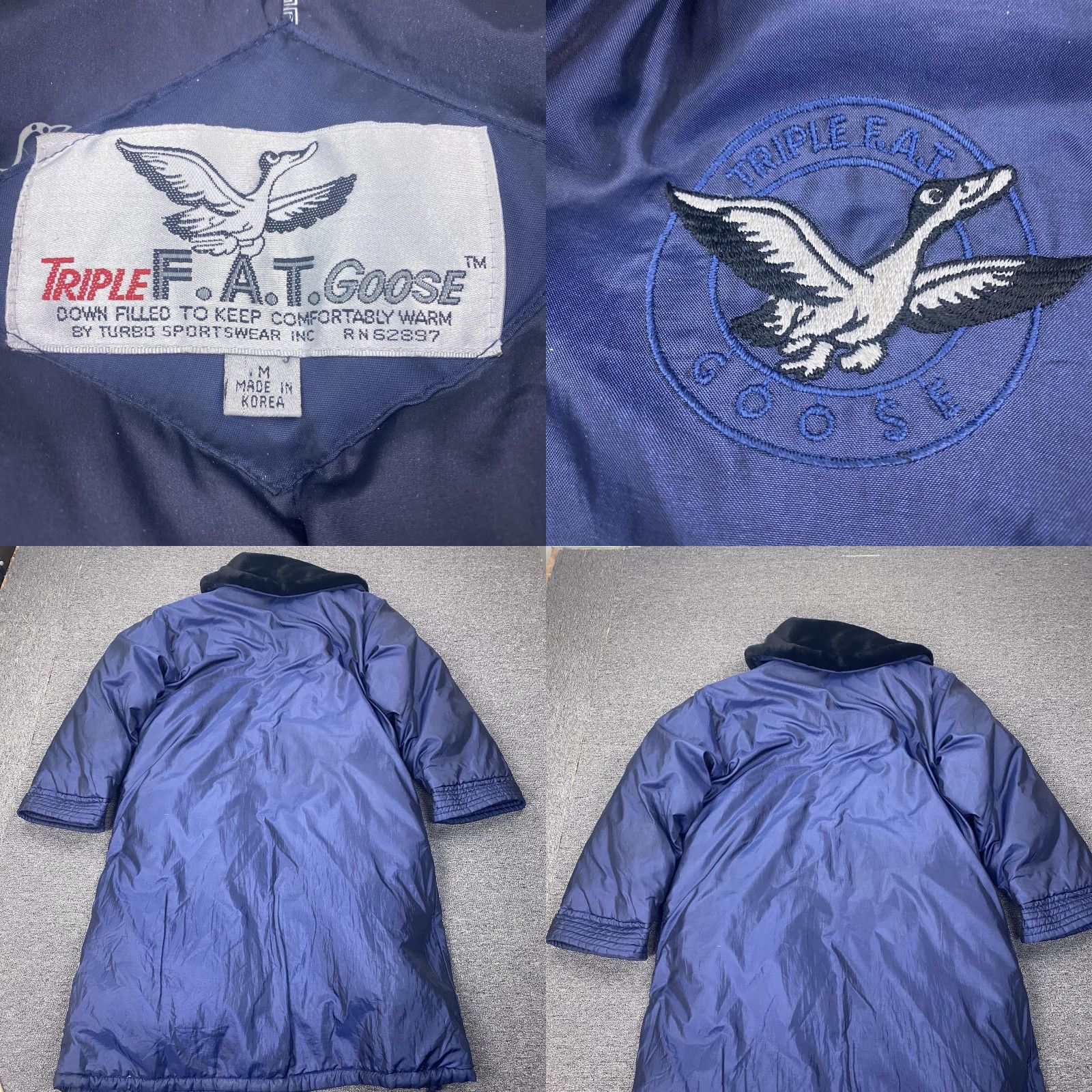 Vintage VINTAGE Triple F.A.T. Goose Coat Mens M Blue Down Parka Quilted 80s Size US M / EU 48-50 / 2 - 8 Thumbnail